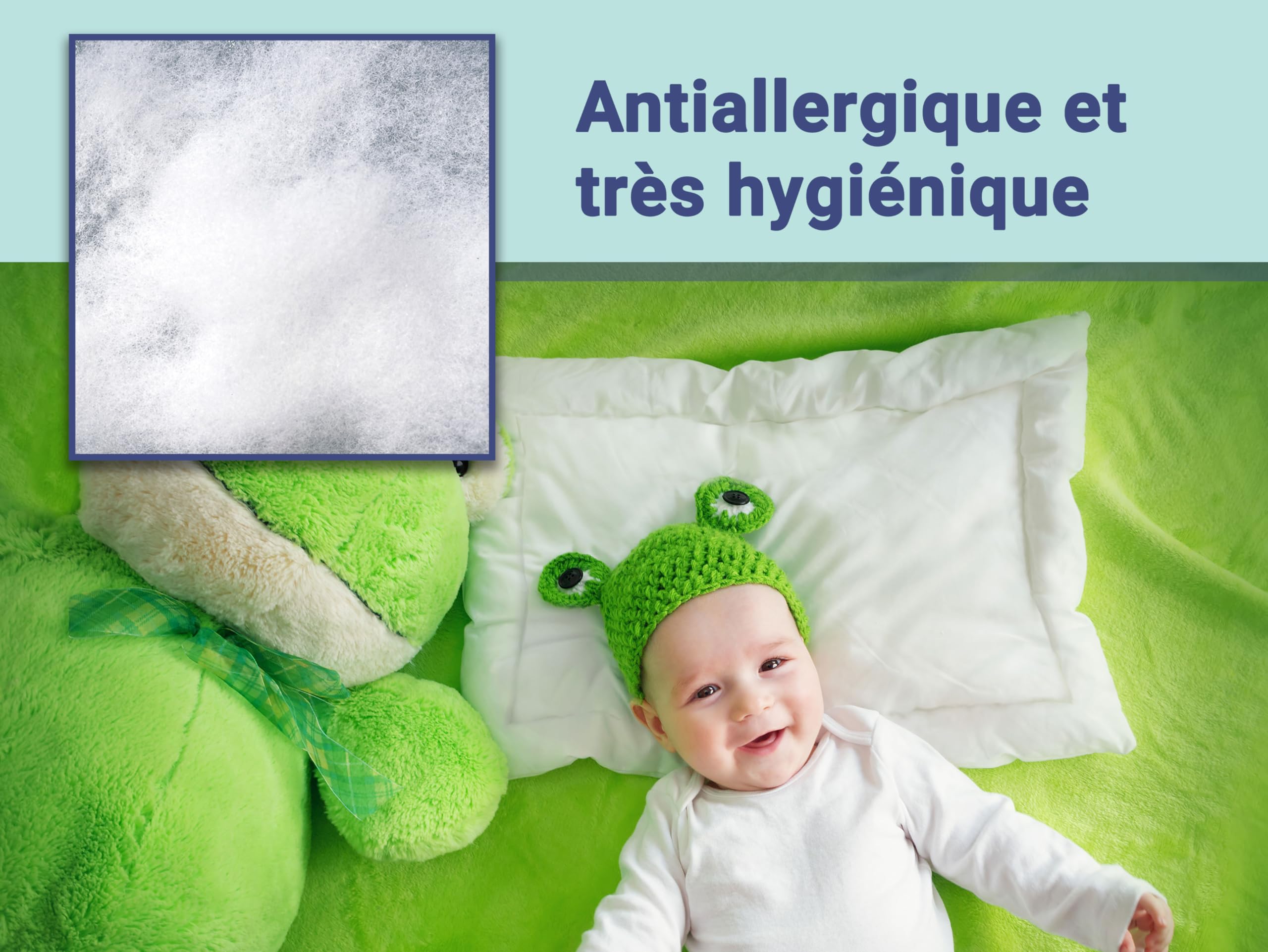 ZOLLNER Oreiller Plat pour Les Petits Enfants - Convient aux Personnes allergiques - Tissu mélangé - Lavable à 95°C - 40x60 cm - qualité hôtelière
