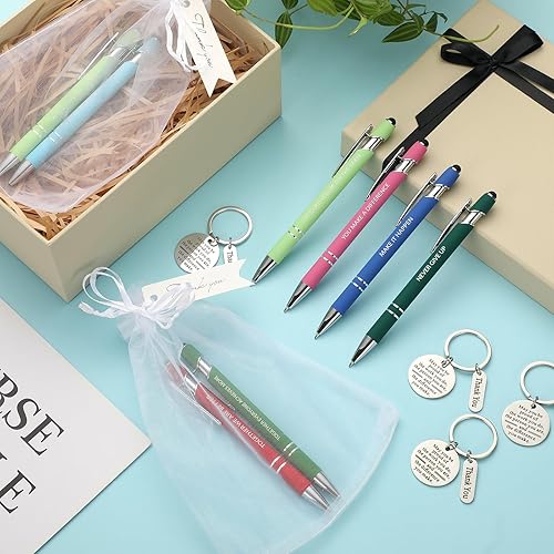 Miniatura 4 de Qeeenar 40 juegos de regalos de agradecimiento a los empleados, 40 bolígrafos inspiradores, 40 llaveros de agradecimiento a granel, 40 bolsas de