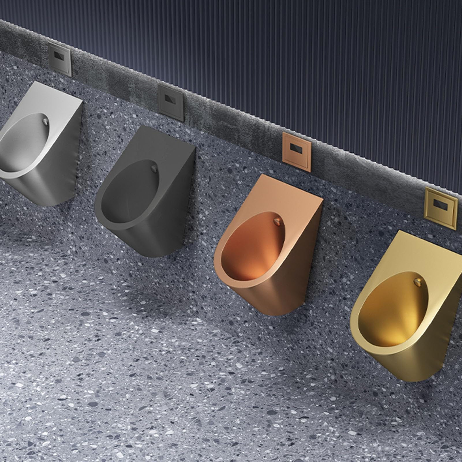 OTQEFTN Wall Mounted Sensor Urinal, 304 Stainless Steel Urinal with Automatic Flush System, Male Sanitary Ware Public Toilet Urinal, Anti-Splash Features, Space-Saving Toilet