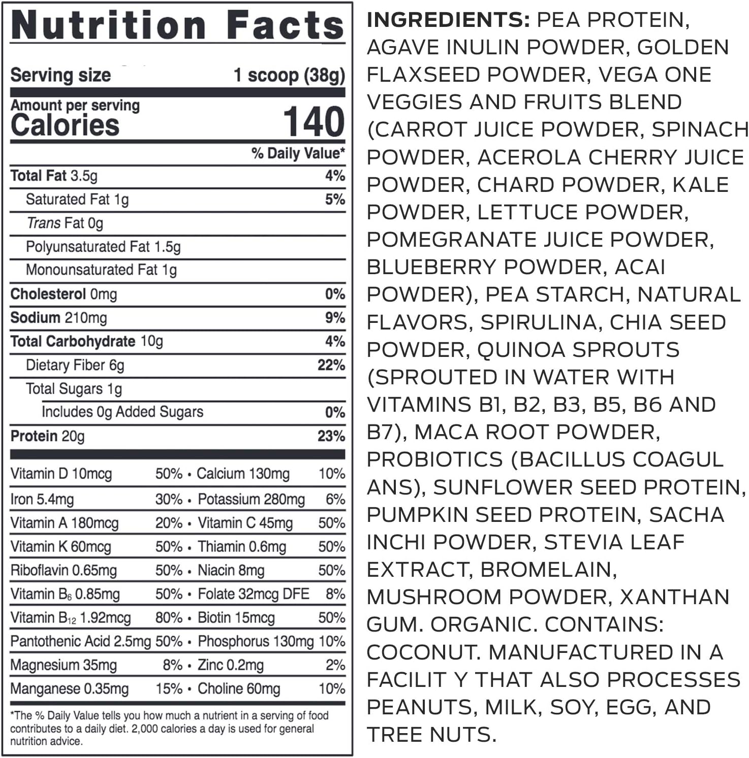 Vega One Organic, Berry, Meal Replacement Protein Powder, Vegan, Plant Based, Superfood, Vitamins, Probiotics, Dairy Free, Gluten Free, Pea Protein for Women and Men, 1.5 Pounds (18 Servings) : Health & Household