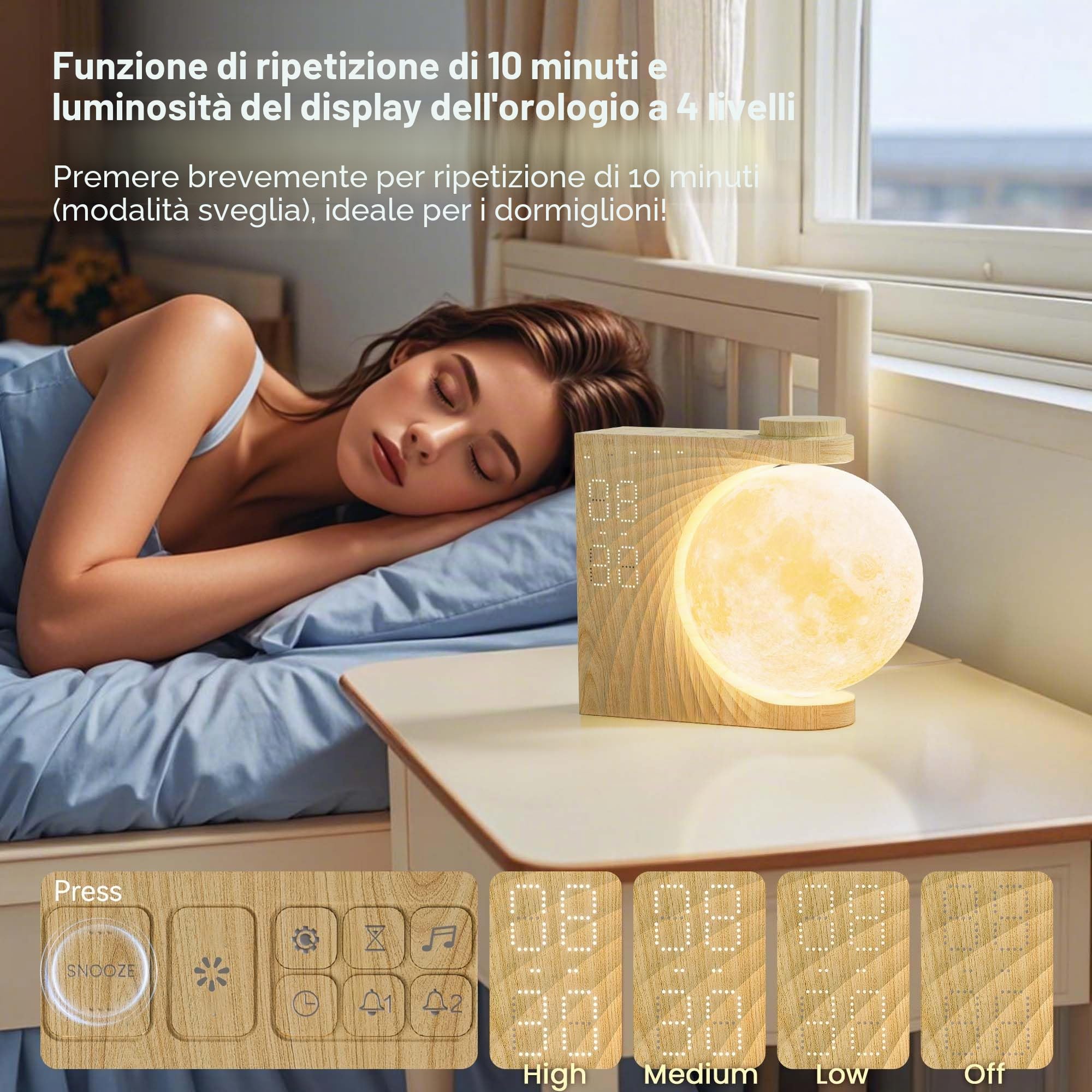 RETEYUNG Lampada Luna Rotante — immagine 3 di 16