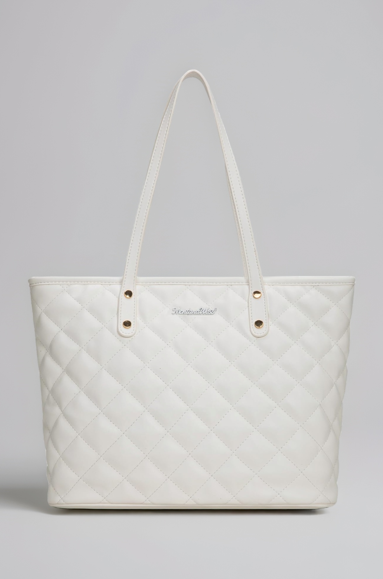 Quilted Handbag for Women Leather Tote Purse Shoulder Bag Large Fashion Satchel Hobo Purse, White, Large