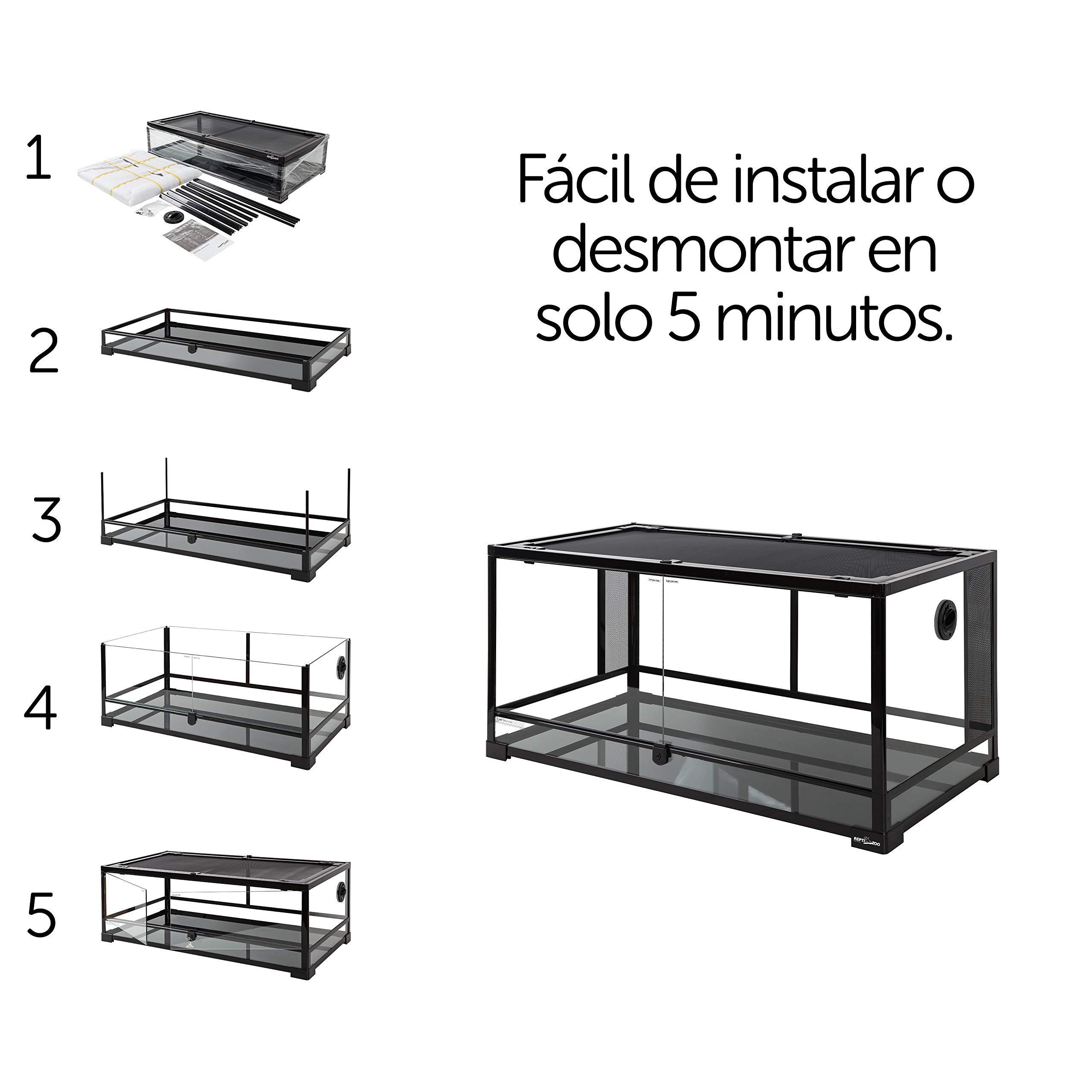 ReptiZoo Terrario de Cristal 91,5 x 46 x 46 cm, Desmontable – enviable. RK0119