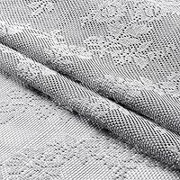 Vista 5 de Lotusolution Cortinas traslúcidas de encaje gris para dormitorio, 55 x 54 pulgadas, paneles de cortina de encaje con rosas florales francesas