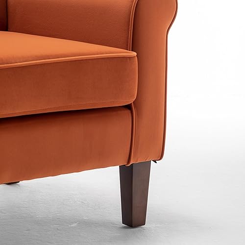 Miniatura 7 de Sillón clásico con marco de madera de abedul y cómodos reposabrazos enrollados, sillones para sala de estar, dormitorio y decoración de oficina,