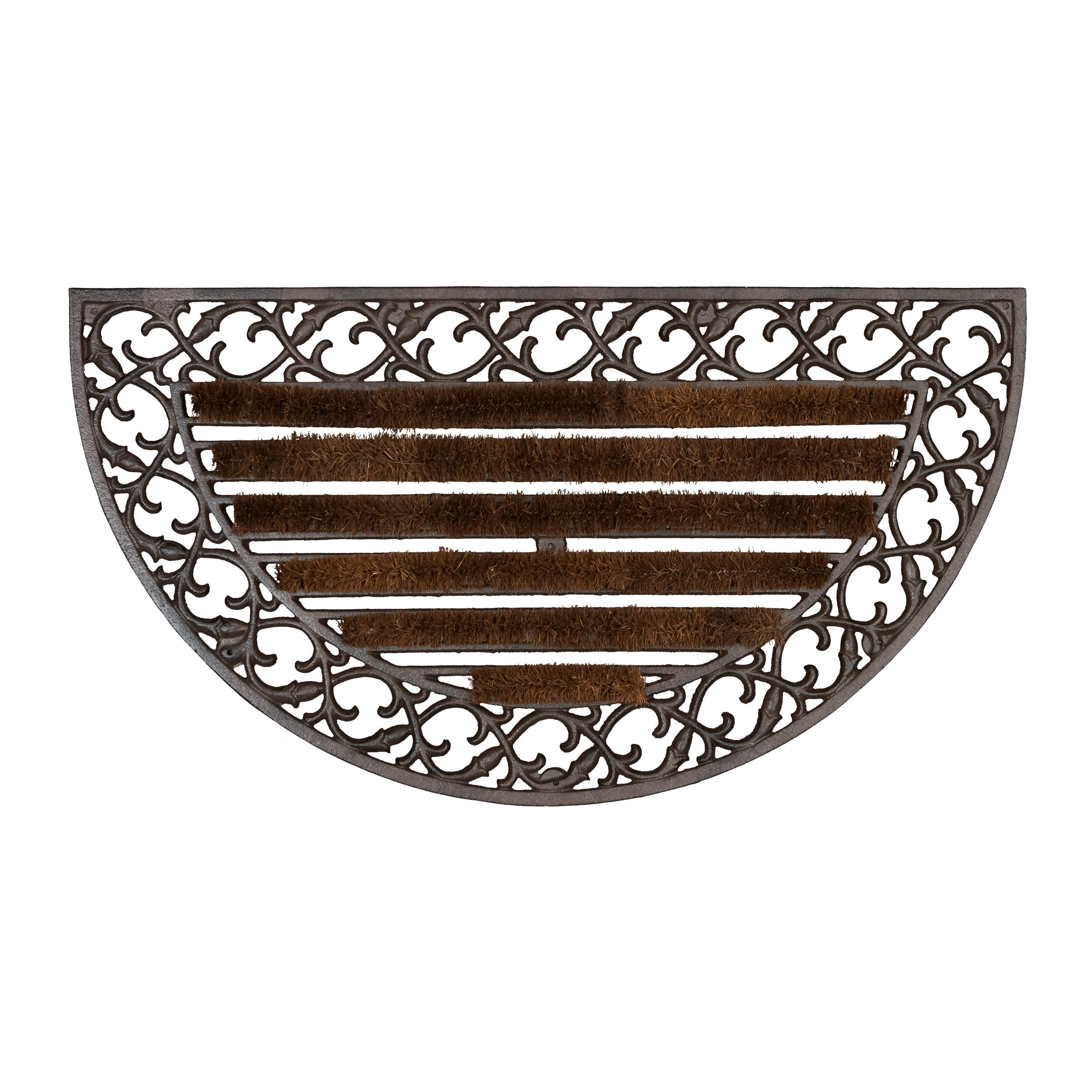 Relaxdays Zerbino Ingresso Casa, Tappetino Rotondo, in Ghisa Resistente alle Intemperie, Indoor & Outdoor, Bronzo