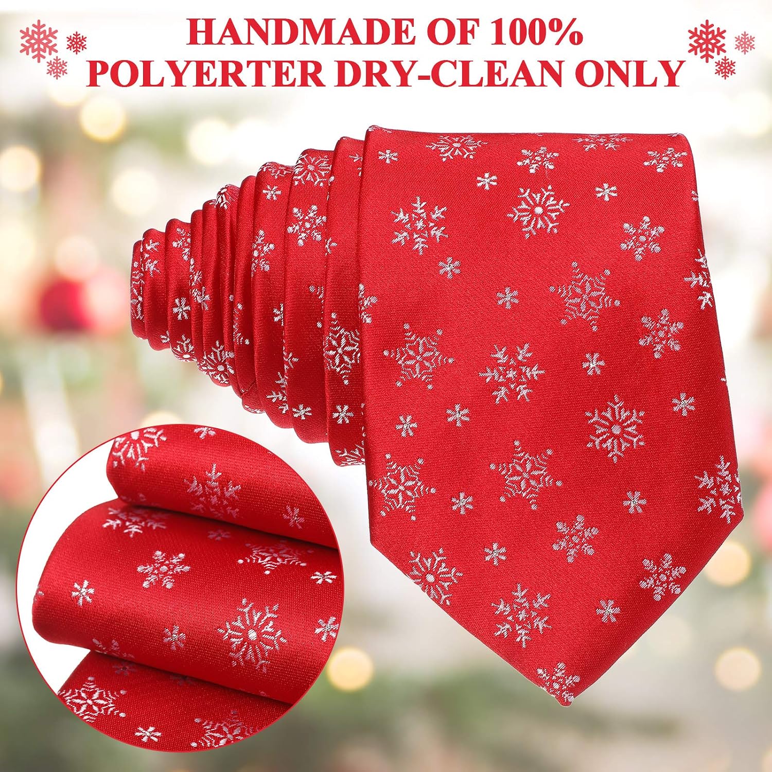 Syhood Patriotic Ties for Men 4th of July Necktie Red White Blue 250th Ties for Independence Day Party Accessories