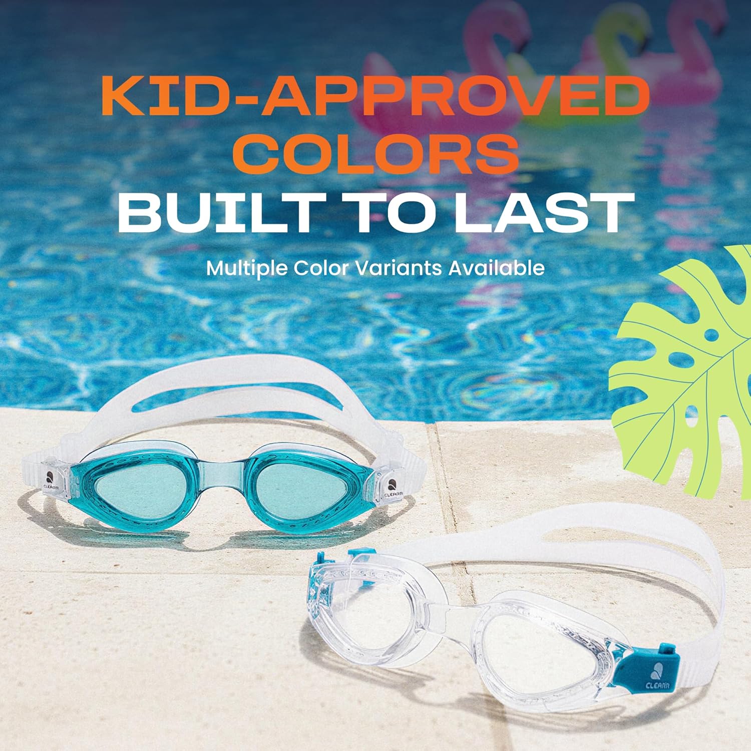 Clear'r Caiman Jr Swim Goggles - Kids Swimming Goggles, Anti-Fog, Anti-Scratch, UV Protection, Polycarbonate Lens for Kids 8+