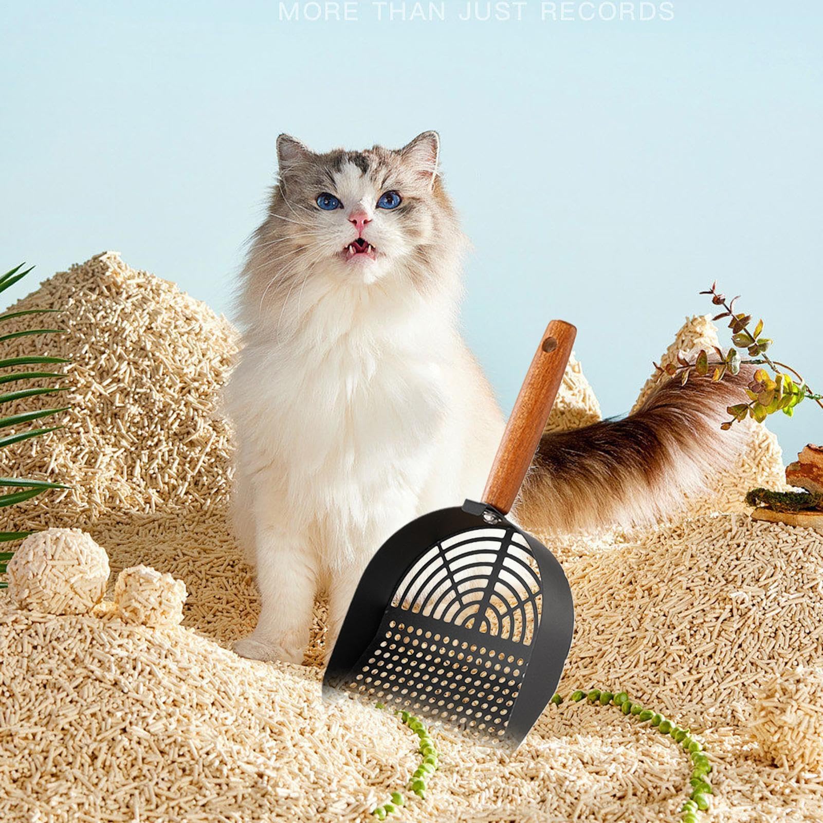 Pala para Arena de Gato, Raspador de Acero Inoxidable, Herramienta Limpieza Robusta for Uso doméstico y higiene óptima en Viajes(Hole Style High Carbon Steel Resistant to)