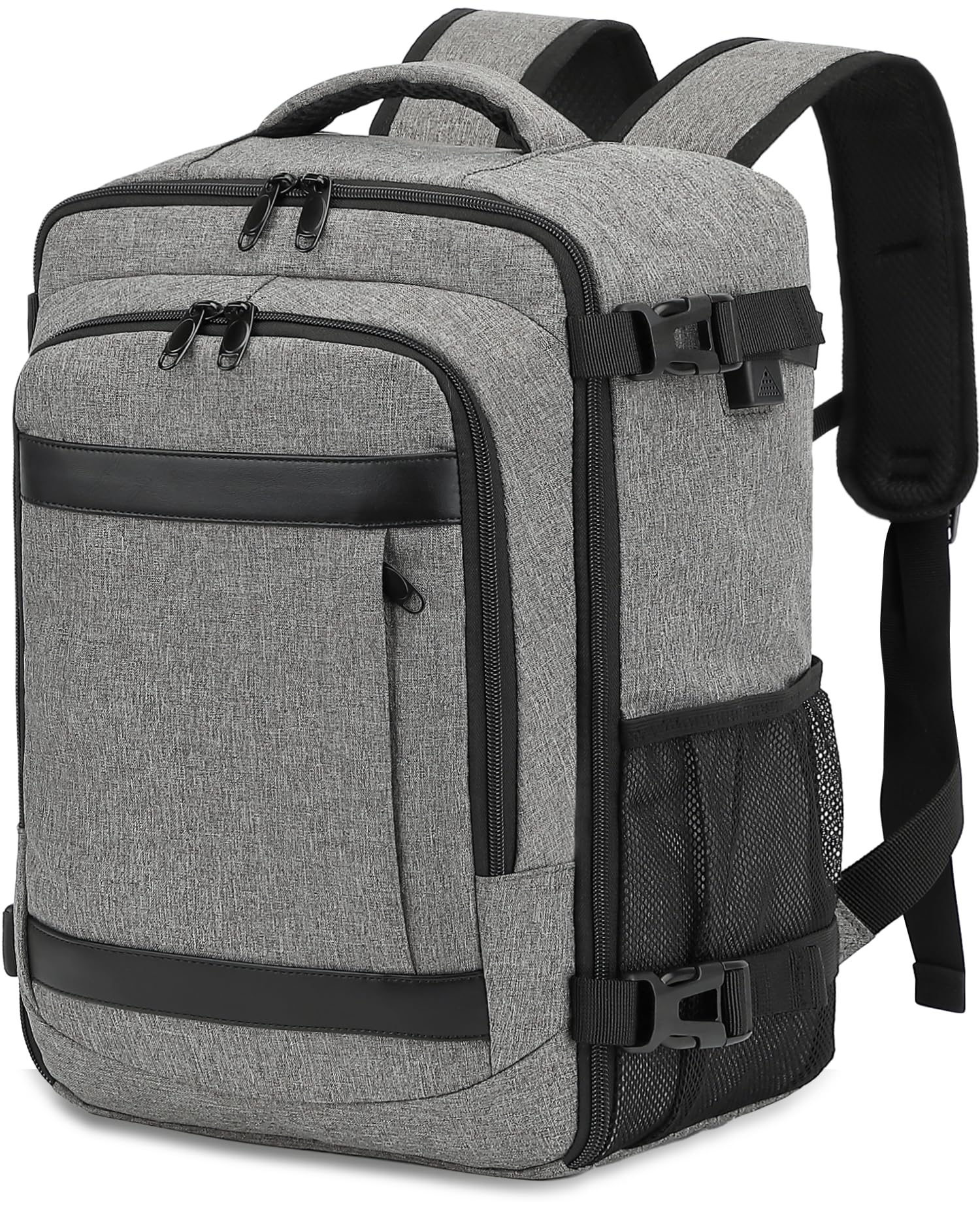 KLOSTAIN für Easyjet Handgepäck 45x36x20 Handgepäck Rucksack Reiserucksack Flugzeug Tasche Laptop Rucksack 14 Zoll für Herren Damen Schulrucksack Teenager Jungen,Hellgrau-Melange