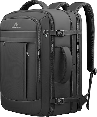 Mochila de viaje de 50L, mochila extra grande expandible para laptop, mochila de transporte aprobada para vuelo, maleta de negocios, bolsa de día,