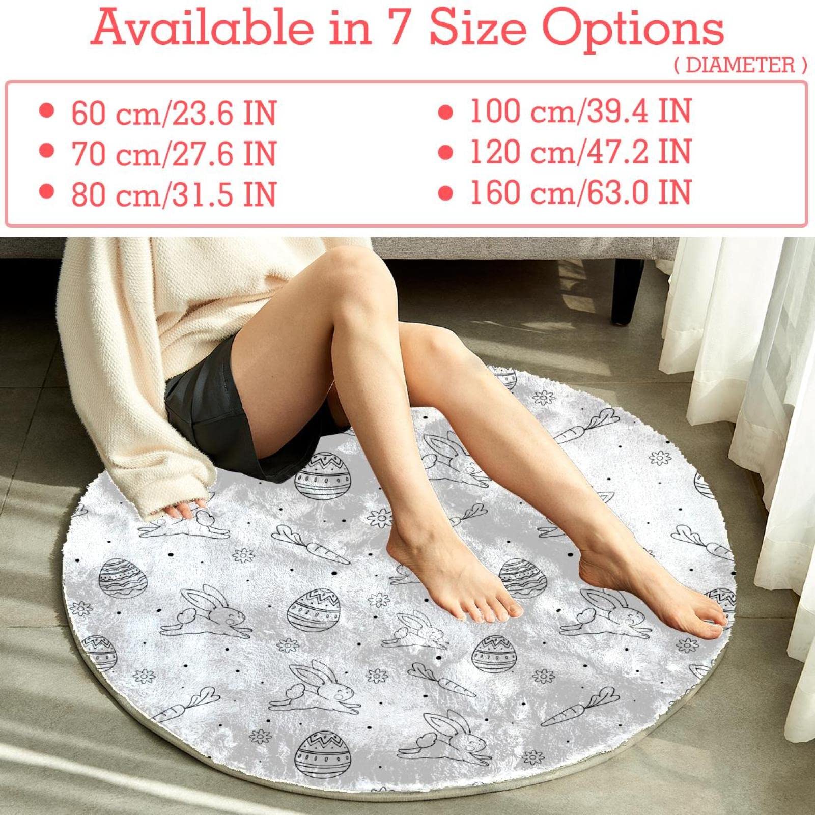BYLEEHOMED Leuke Konijn Vloermat Pasen Tapijten 90x180cm Outdoor Gras Bloemen Entree Mat voor Klas Boerderij Decor Antislip Wasbaar Tapijt