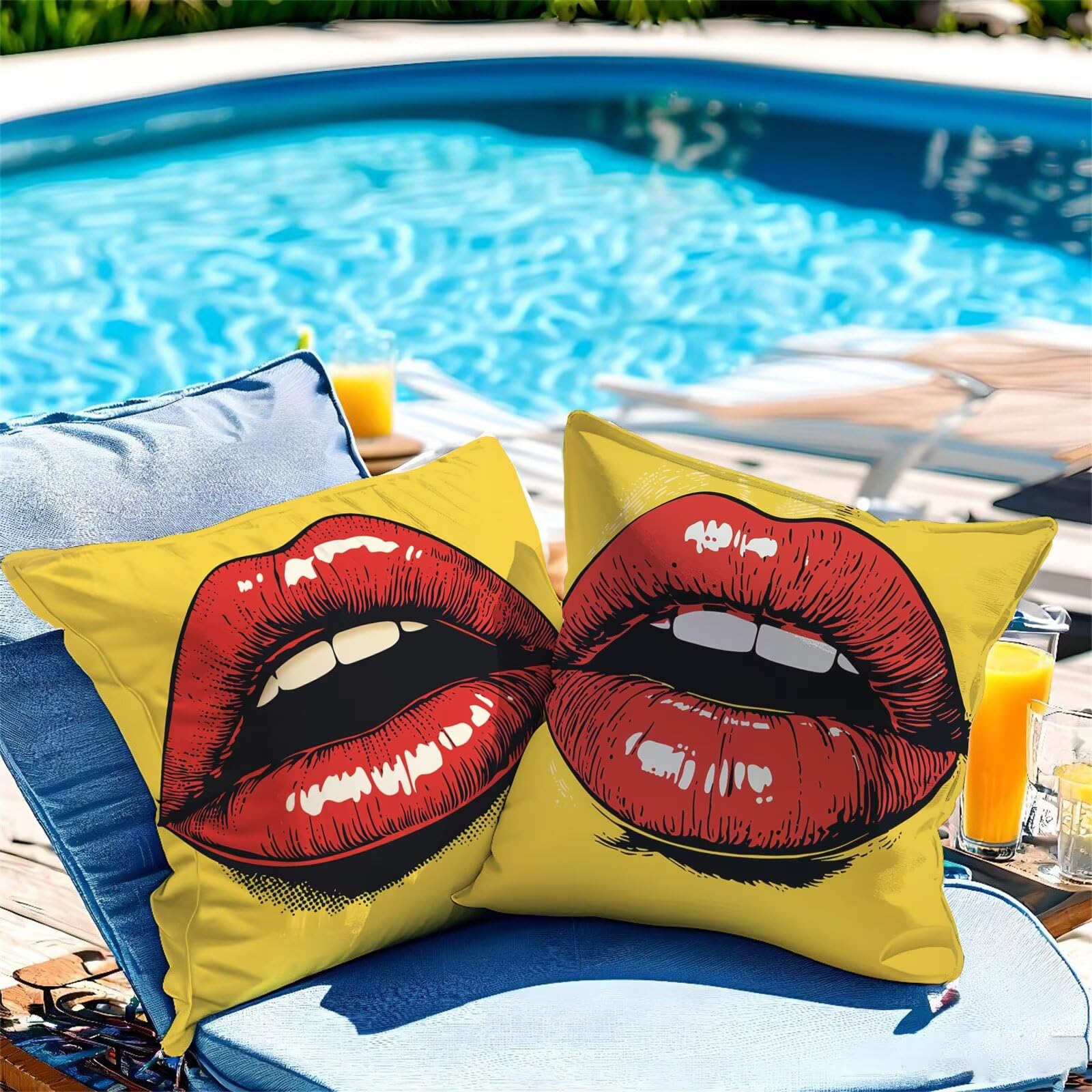 Funda Cojin 80x80cm, Cojines Sofa Champán Cojines Sofa con Relleno Incluido Labios Juego de 4 con Cremallera Invisible Cojin Sofas Decorativas Cuadradas Lino Para Sala de Estar JardíN Fundas 6L-125
