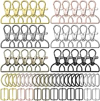 Vista 9 de Paxcoo Llavero a granel con llavero giratorio con gancho en D y hebillas deslizantes para bolso de mano, bolso, hardware y manualidades (1 pulgada)