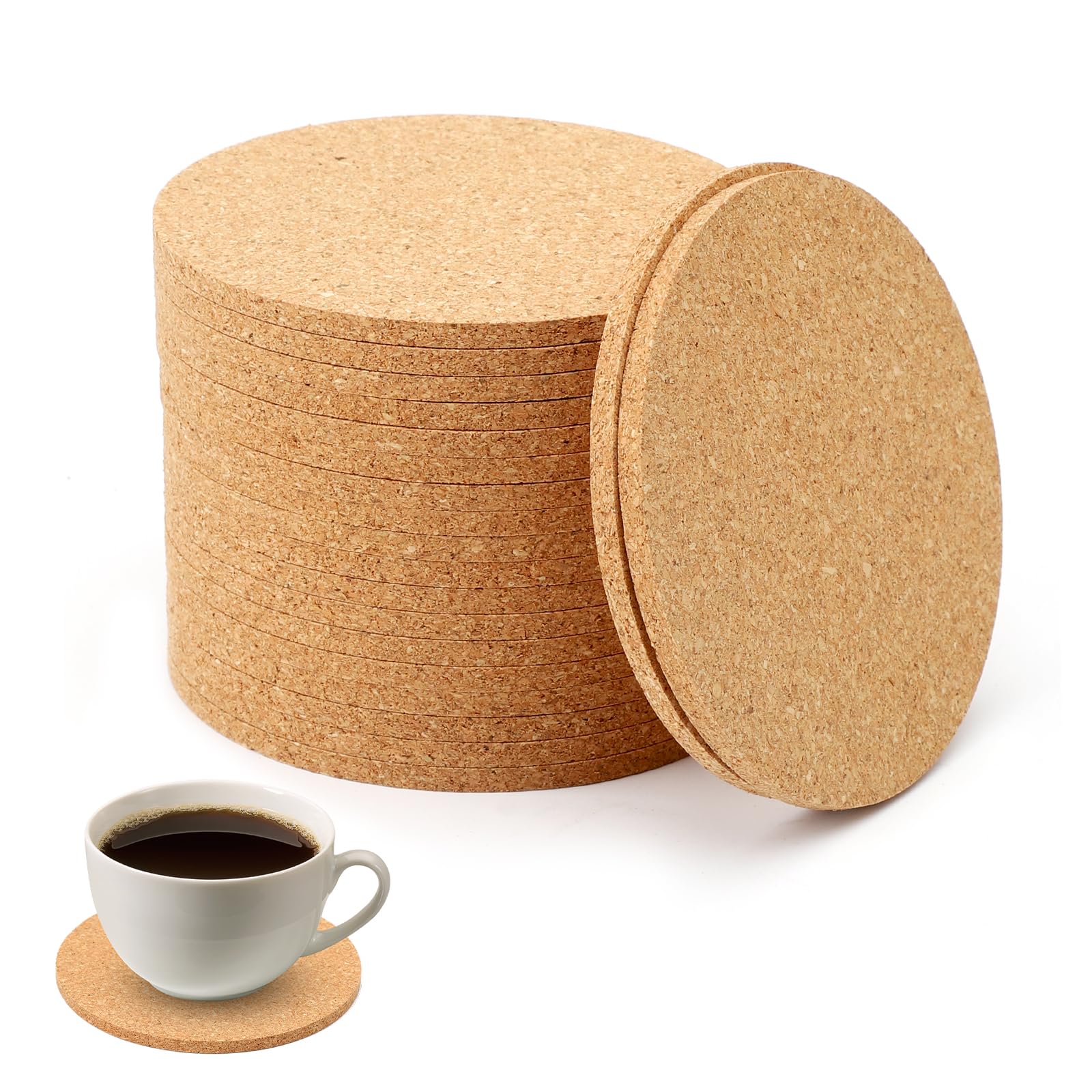 Lot De 100 Sous-verres Ronds En Liège Pour Boissons, Absorbants