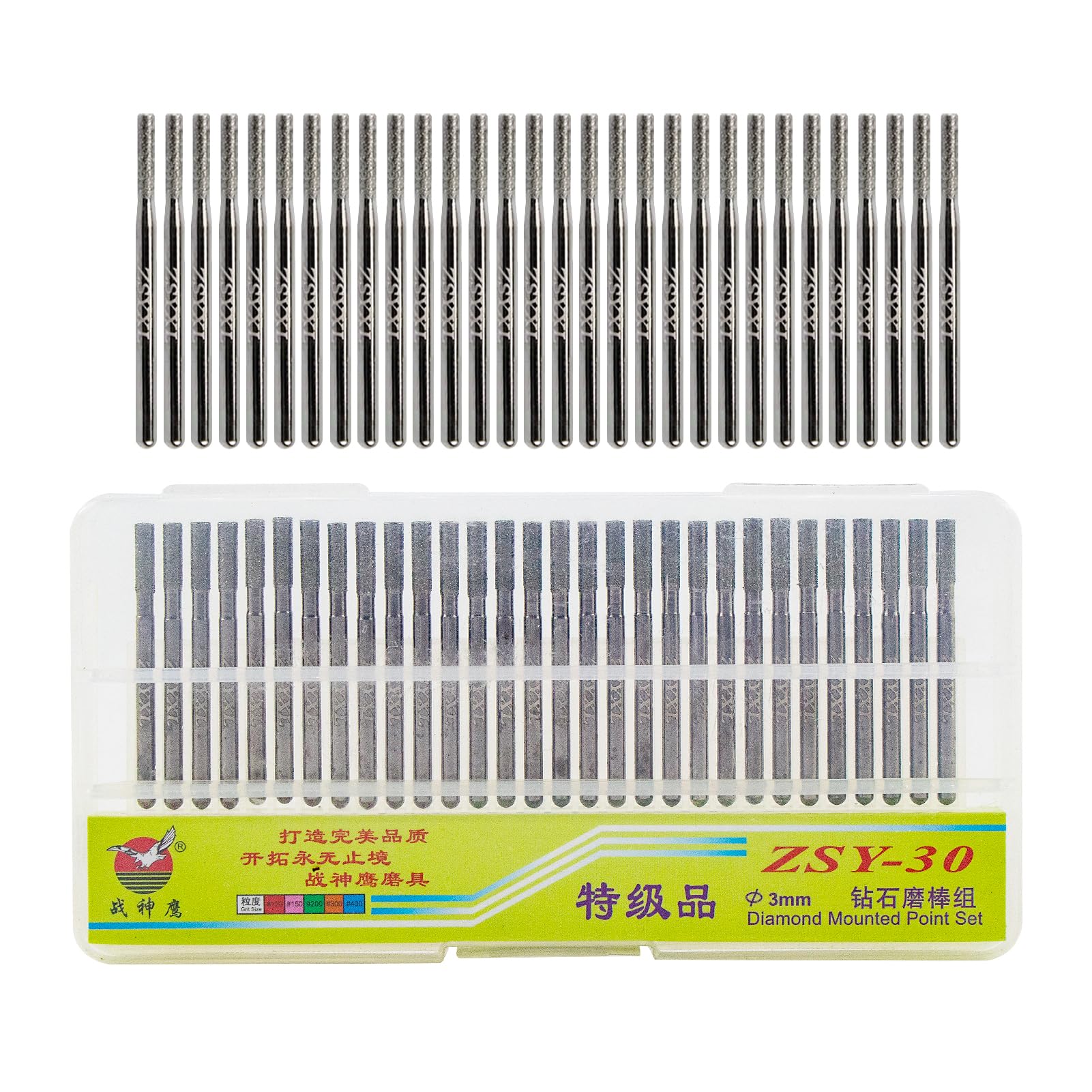 Diamond Grinding Burrs - 30 Pcs Set for Dremel -8