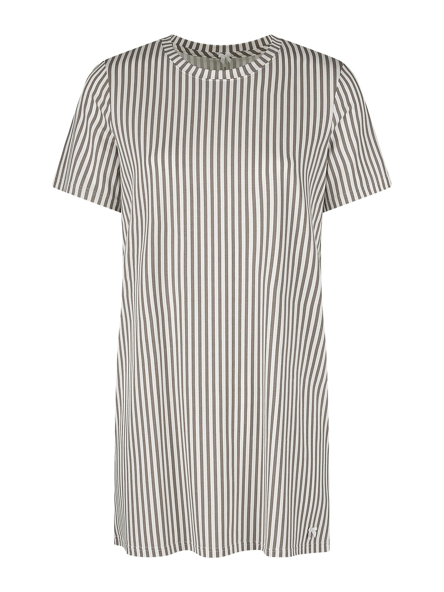 Short Stories Camicia da Notte da Donna, a Maniche Corte, Marrone a Righe, Misto Cotone, fluida e Aderente, per Notti accoglienti