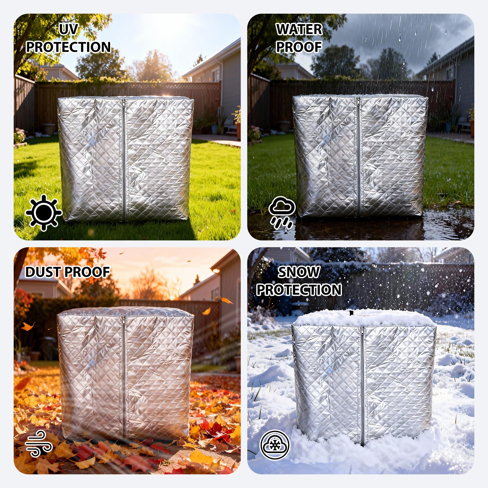 Housse thermique pour réservoir IBC 1000 l - Bâche résistante au gel avec isolation thermique - Housse de protection imperméable pour réservoir d'eau de pluie - Protection UV contre la formation