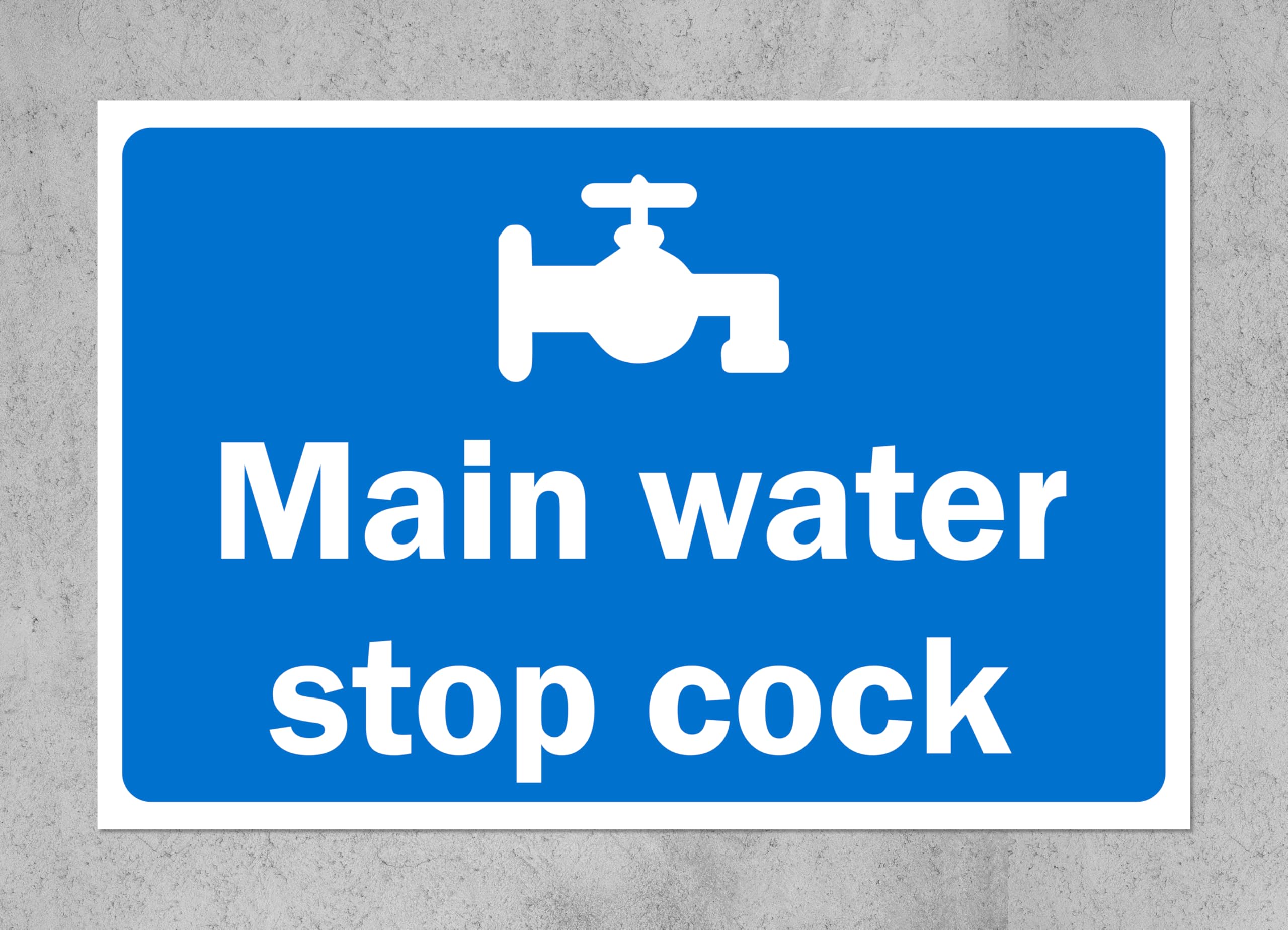 Main water stop cock Safety sign - 1mm Plastic sign (400mm x 300mm)