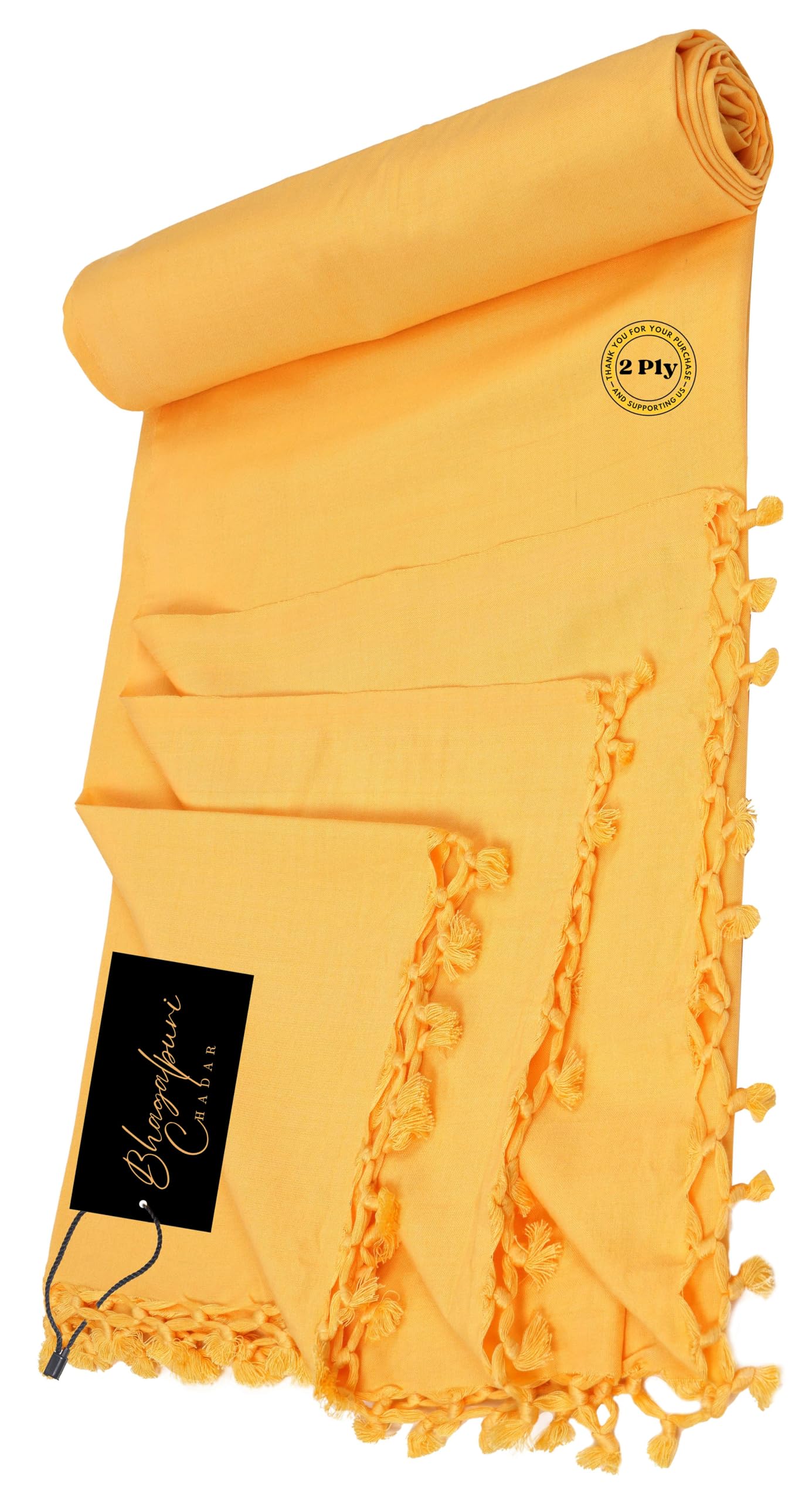 Bhagalpuri Chadar Soft Dull Chadar AC Comforter/Duvet/Andi Large Size (260x137 cm / 8.5x4.5 feet) 550gm, 2 Ply, Cotton, Solid (Mustard Yellow)-image-24
