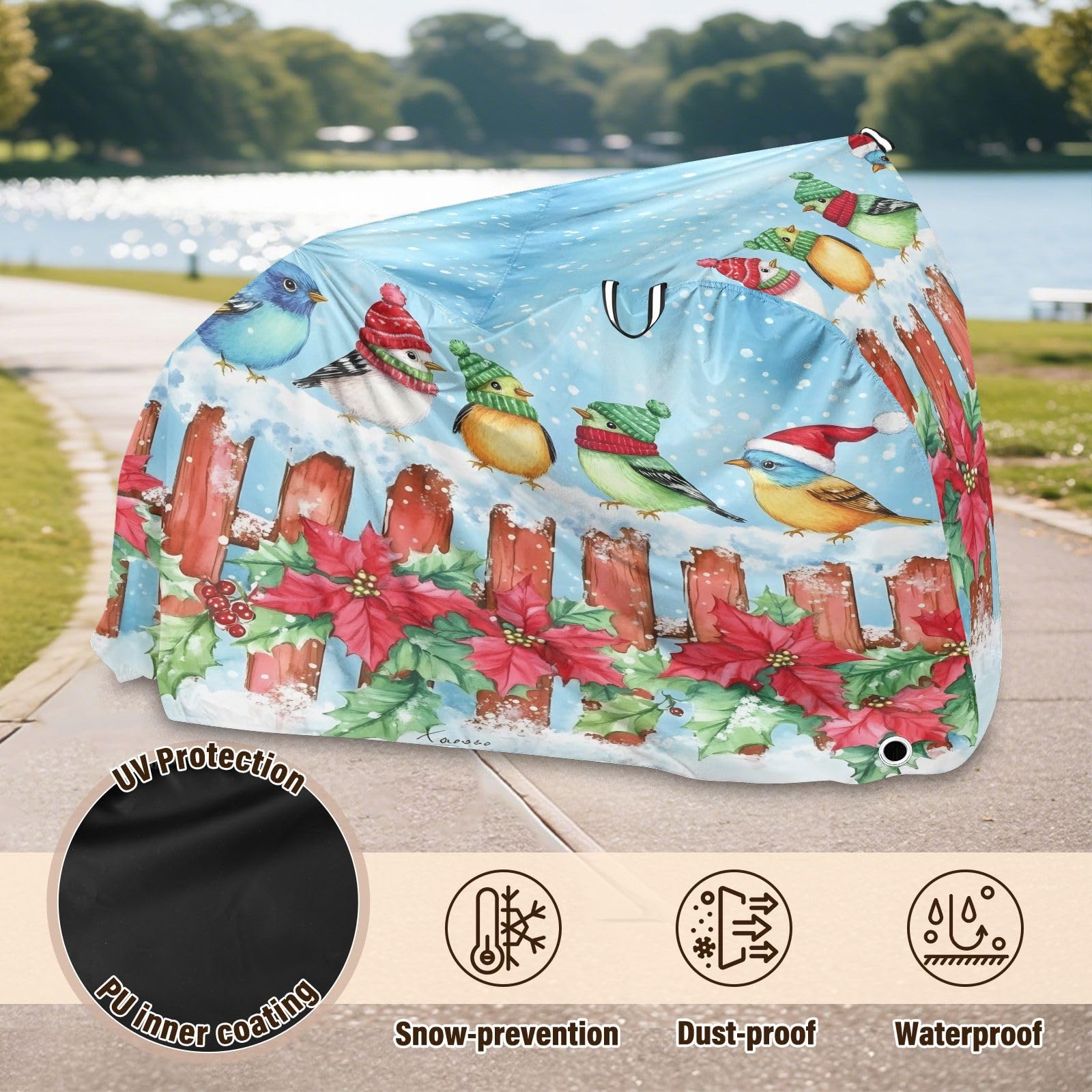 Pokrowiec na rower, wodoodporny, outdoorowy, rowerowy, motorower, wytrzymały, wiatroszczelny, ochrona przed słońcem, do roweru górskiego, szosowego, małego ptaka, wilczomleja