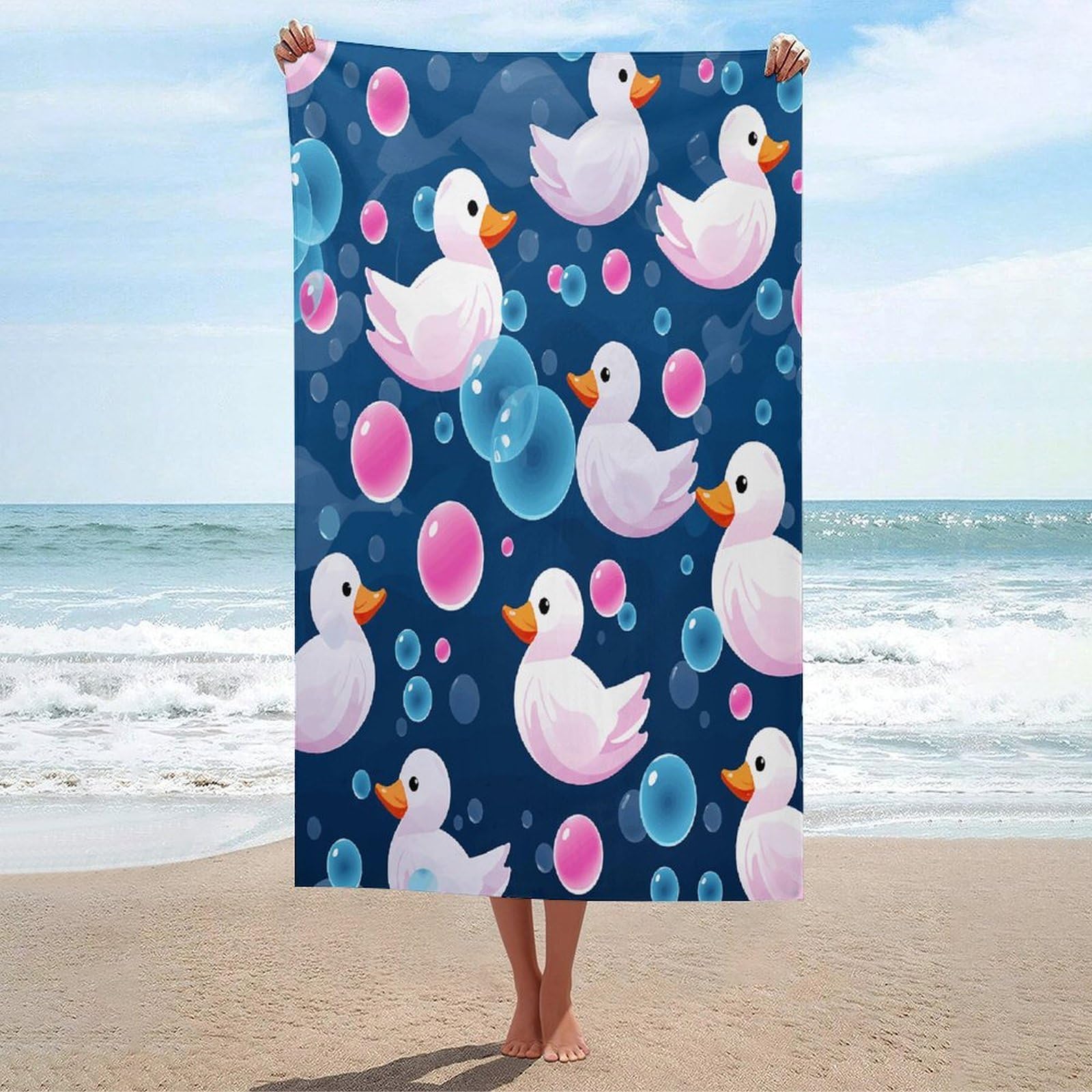 Adfgyerh Unisex Style Several Cartoon Ducks Bath Towels Beach Towel Lightweight Quick Dry, Bath Towel For Travel Sports Pool Swimming Bath Camping Yoga Adults130x80cm