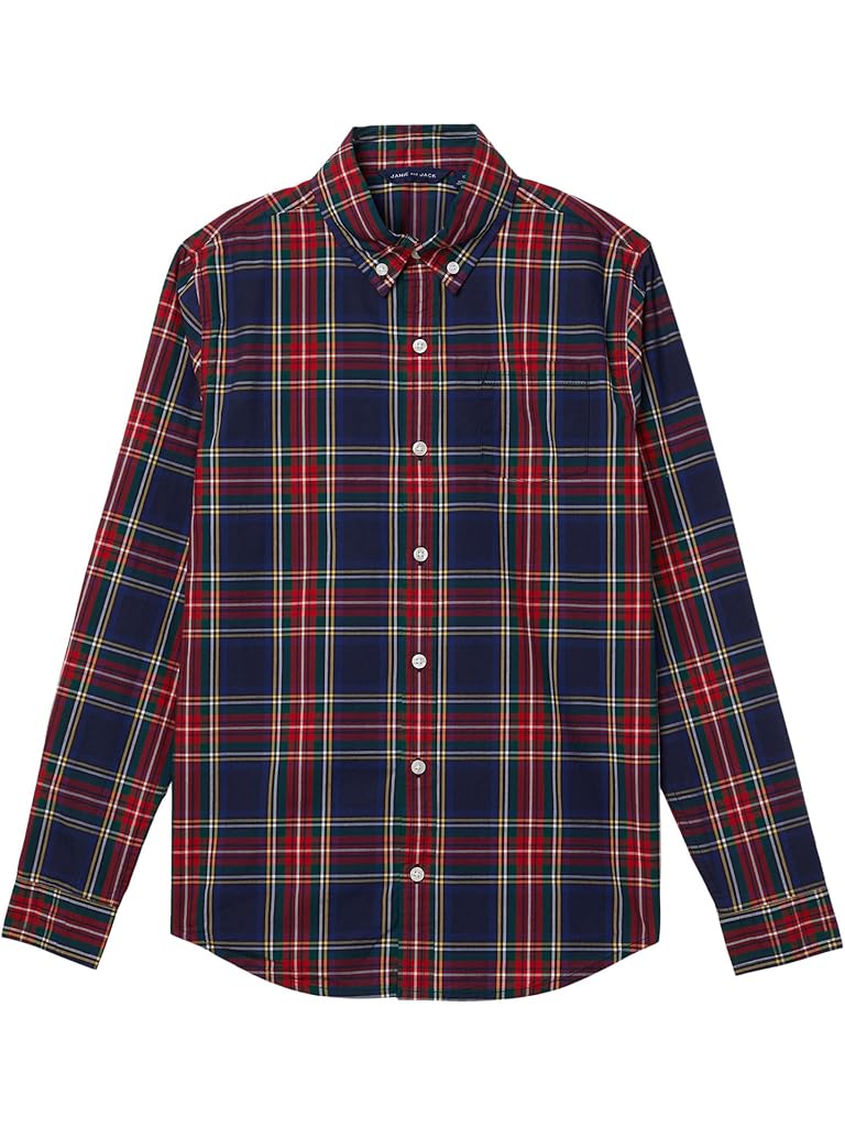 Multi Janie and Jack Plaid Poplin Button Down Top (Toddler/Little Kid/Big Kid)