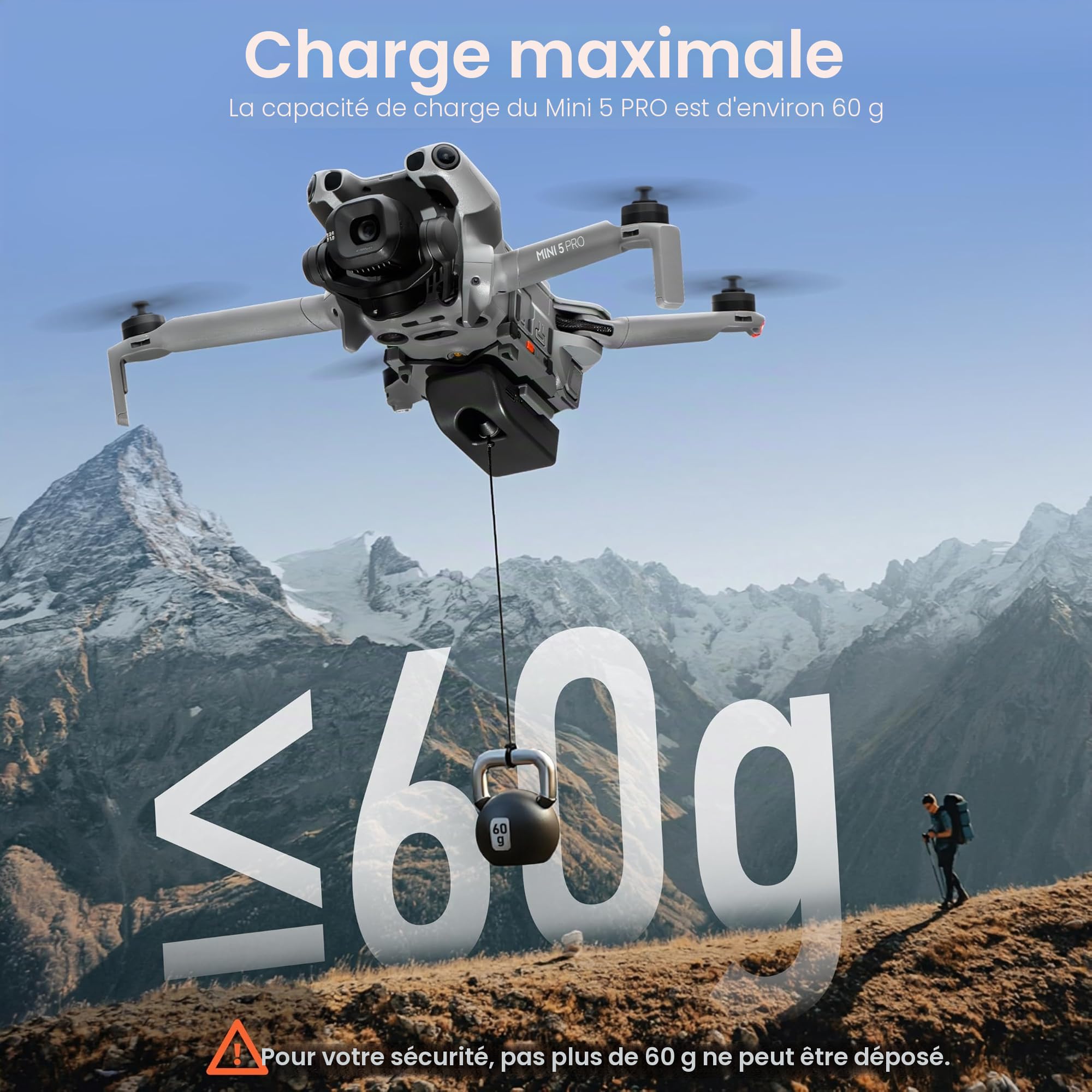 STARTRC Système d'éjection d'air de drone pour DJI Mini 5 Pro, dispositif de décharge utile/livraison/transport pour accessoires DJI Mini 5 Pro