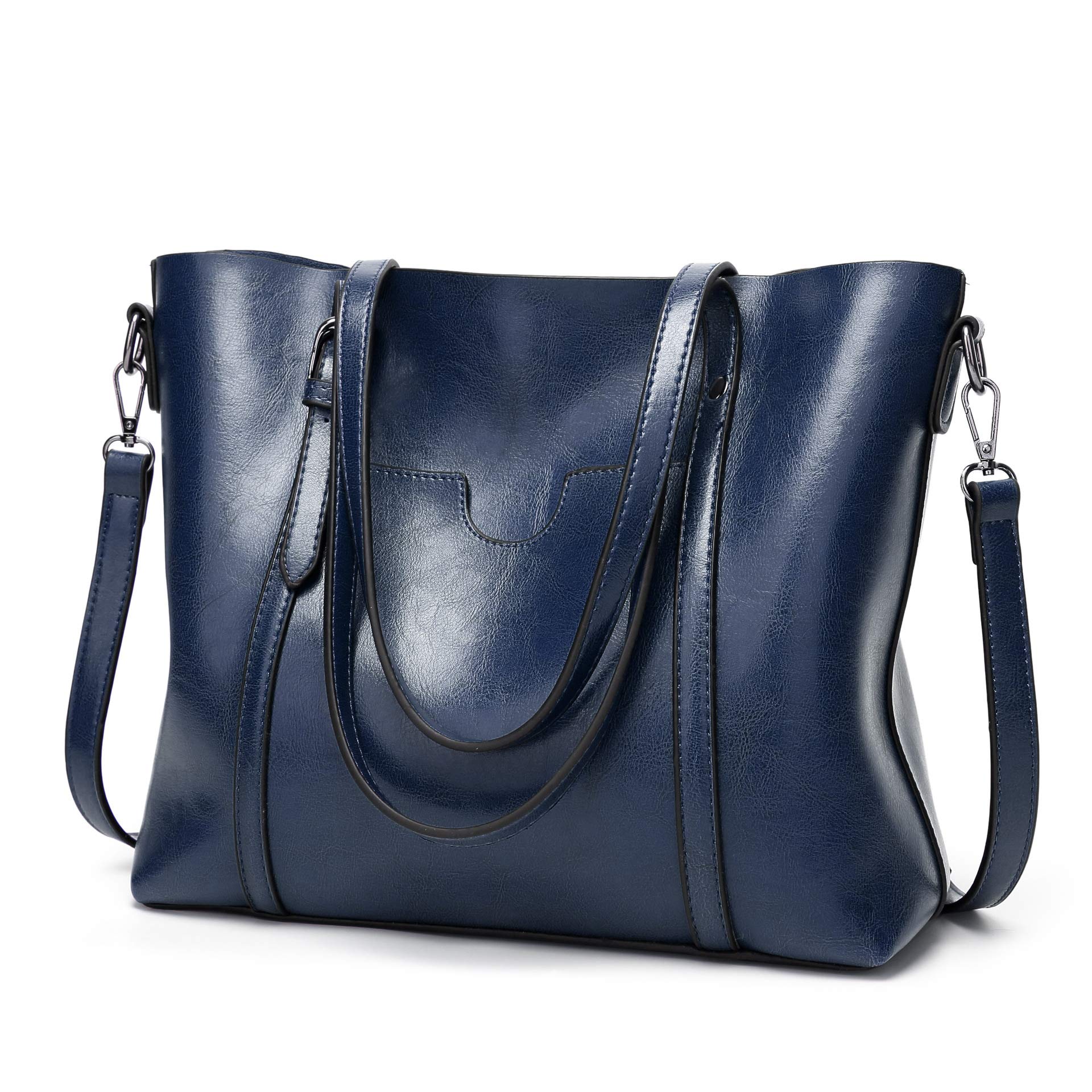 AINUOEY Donna Borse a Mano Borsa a Spalla Elegante Grandi Firmate Marca Tracolla Antifurto PU pelle 76612 1 pz Gemma Blu