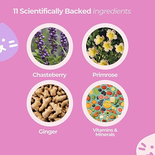 Miniatura 2 de Kittie Suplemento de apoyo para el síndrome premenstrual Alivio totalmente natural con EPO, probióticos, Chasteberry, magnesio, hierro y más