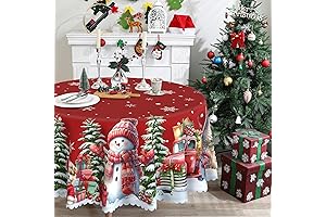 Round Christmas Tablecloth 70 Inches