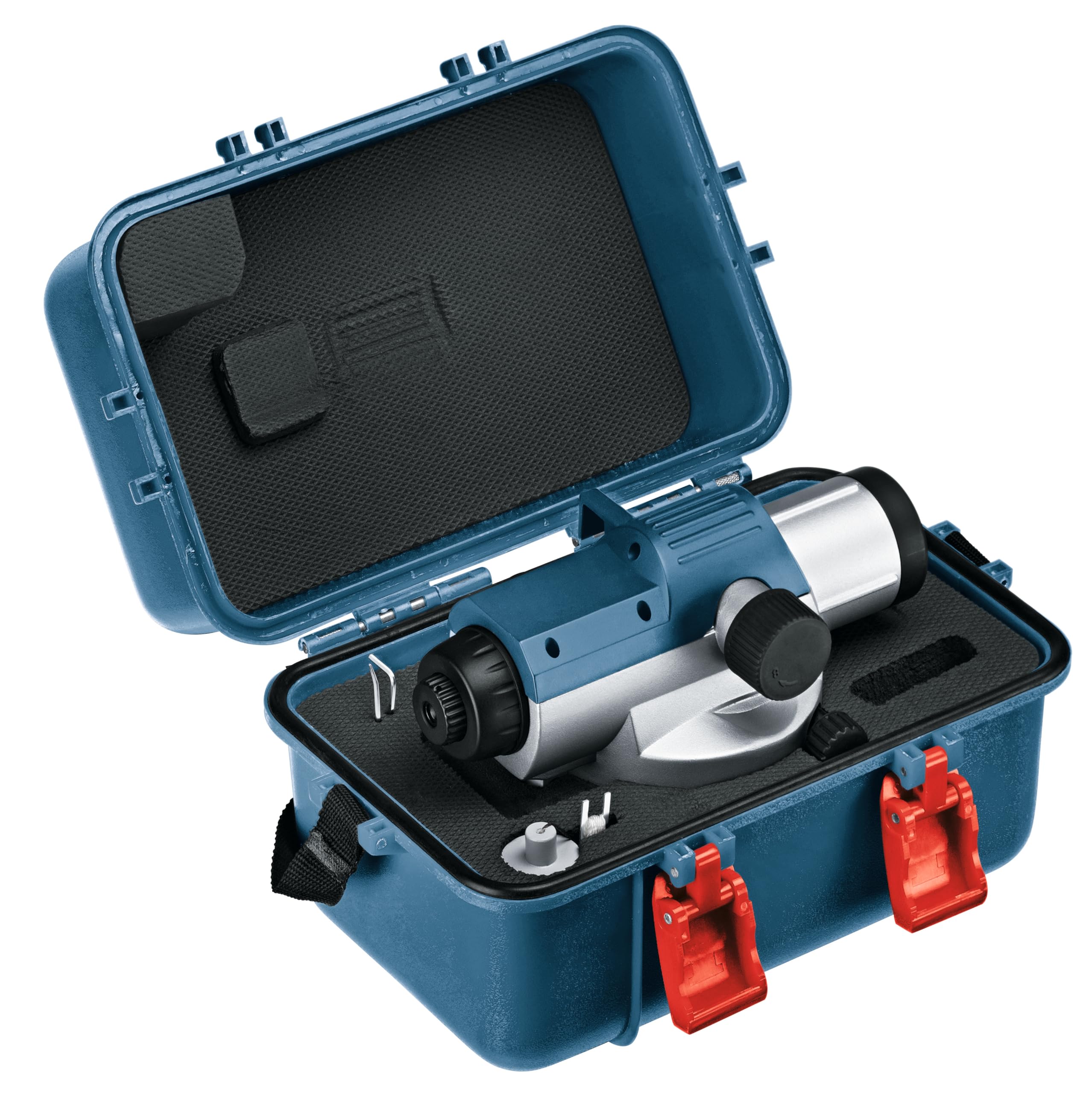 Bosch Professional Nivel Óptico GOL 32 G (aumento 32x, unit of measure: 400 Gon, unidad de medida: 400 Gon, alcance: hasta 120 m, regla graduada GR 500, trípode BT 160, en maletín de transporte)