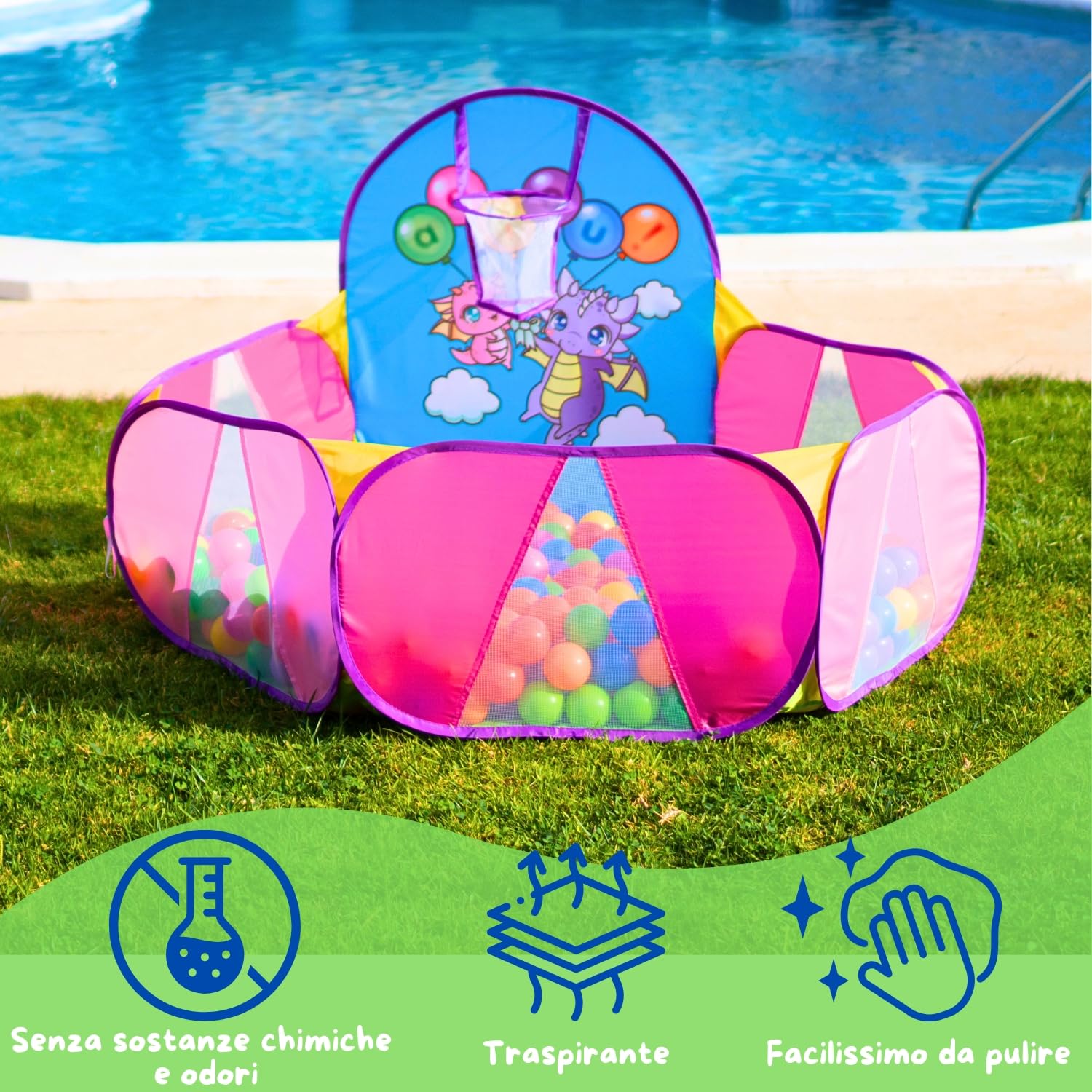 Vasca per palline per bambini, vasca da bagno per bambini (palline non incluse) T-1107gp