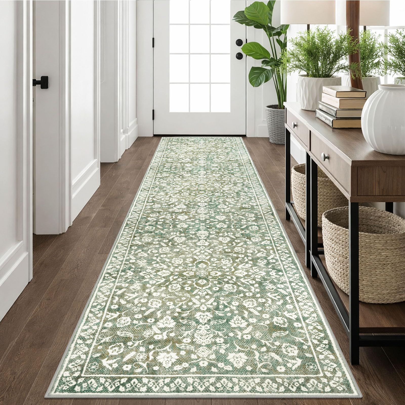 Tapis de cuisine super doux lavable et antidérapant à fleurs