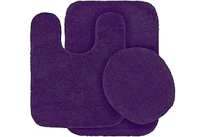 Linen Plus U-Shaped Purple Toilet Rug Set