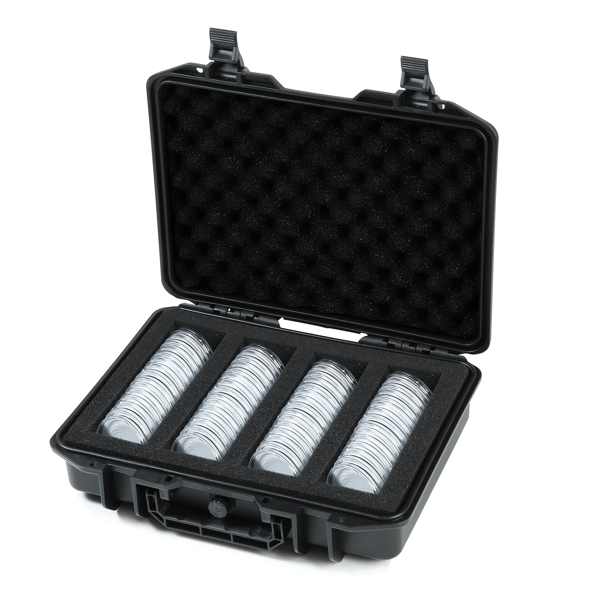 Coin Capsules Case,60 Pieces 46mm Coin Capsules,with Foam Separates and Plastic Storage Organizer Box,6 Sizes (20/25/30/35/40/46mm) Coins Collector Case Holder