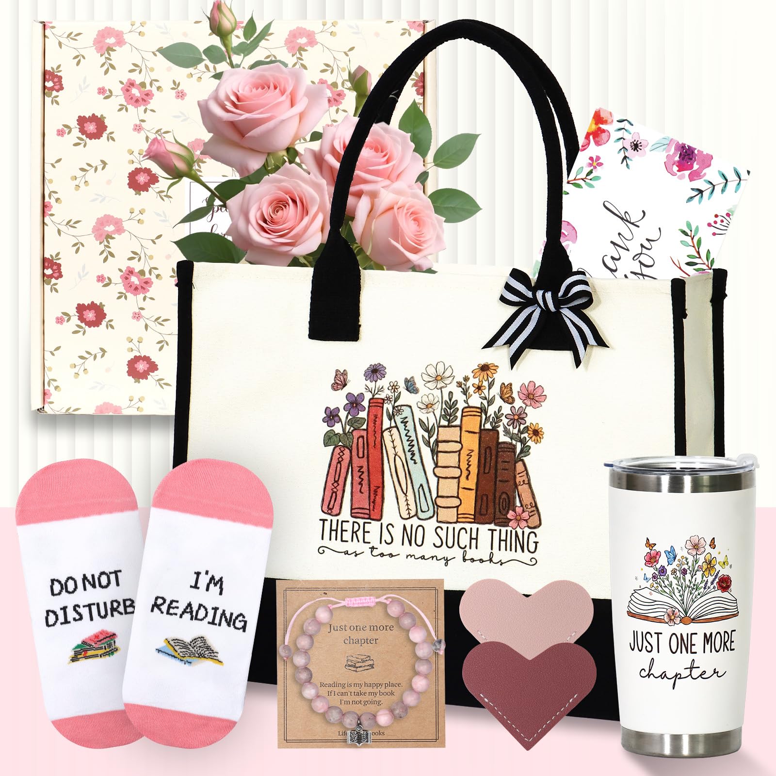 Grandma Gifts, Funny Birthday Gift for Nana, Cool Grandmother Canvas Tote Bag Gifts Set, Personalised Grandmother Mug Christmas Presents Basket for Grandchildren Grandson Granddaughter (Book Lovers)