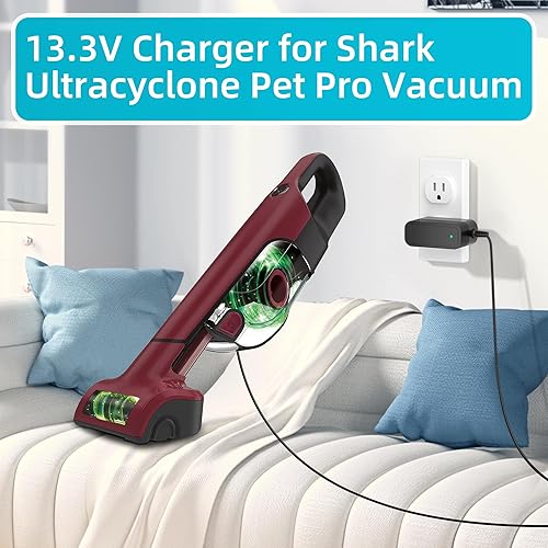 Miniatura 2 de Cargador para Shark UltraCyclone Pet Pro Plus CH950 CH951 CH955 CH963AMZ CH964AMZ Aspirador de mano inalámbrico DK12-133075A-U ZD012S133075USD Cable