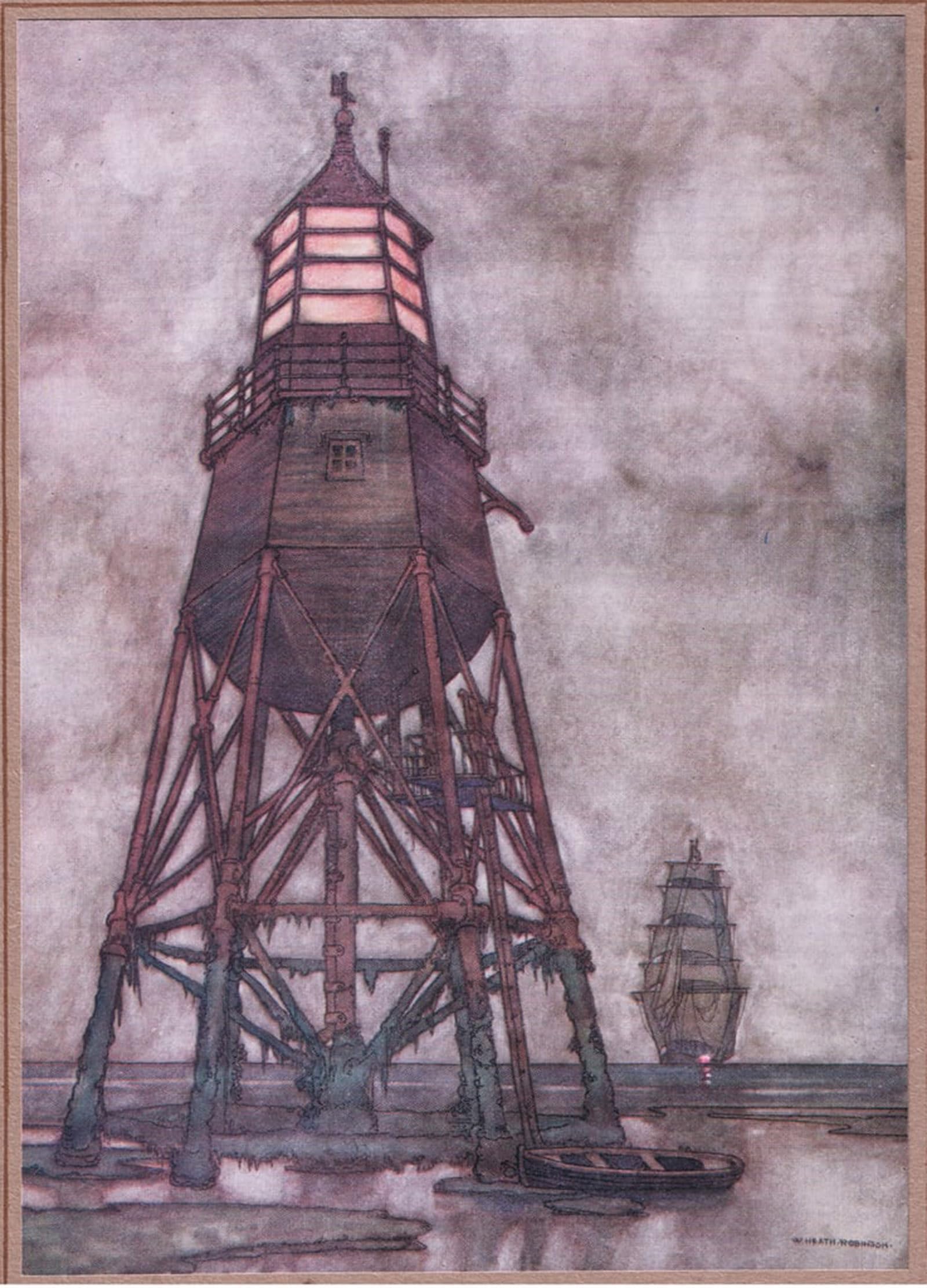 Artxlxxbn No Frame Famous Painting Art Wall Decor Abstract Art Picture The Wise Lights By William Heath Robinson Animal Pictures For Home Decor 60X90cm