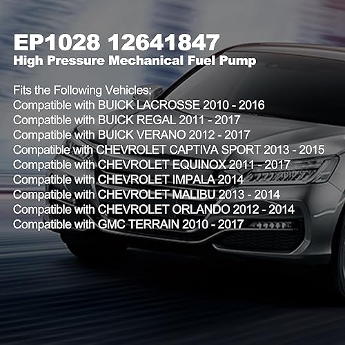 Miniatura 6 de OXCANO Bomba de combustible mecánica de alta presión 12641847 EP1028 compatible con Buick Lacrosse Regal Varano Chevy Captiva Equinox Impala Malibu