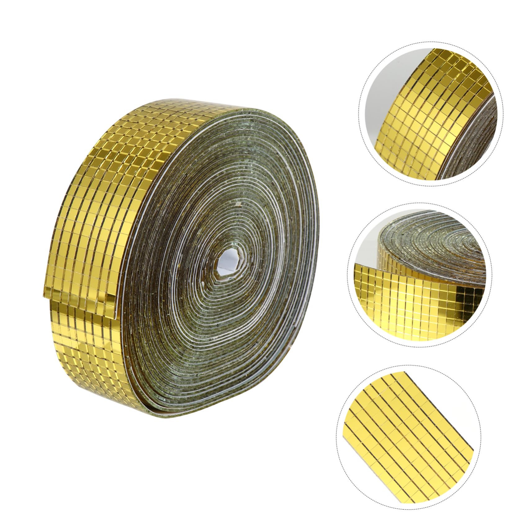 Mattonelle Adesive per Mosaico Specchio in Fibra di Vetro 10 Metri 5X5 MM Riflessi Luminosi Sorprendenti per Decorazione Pareti Ufficio e Hotel