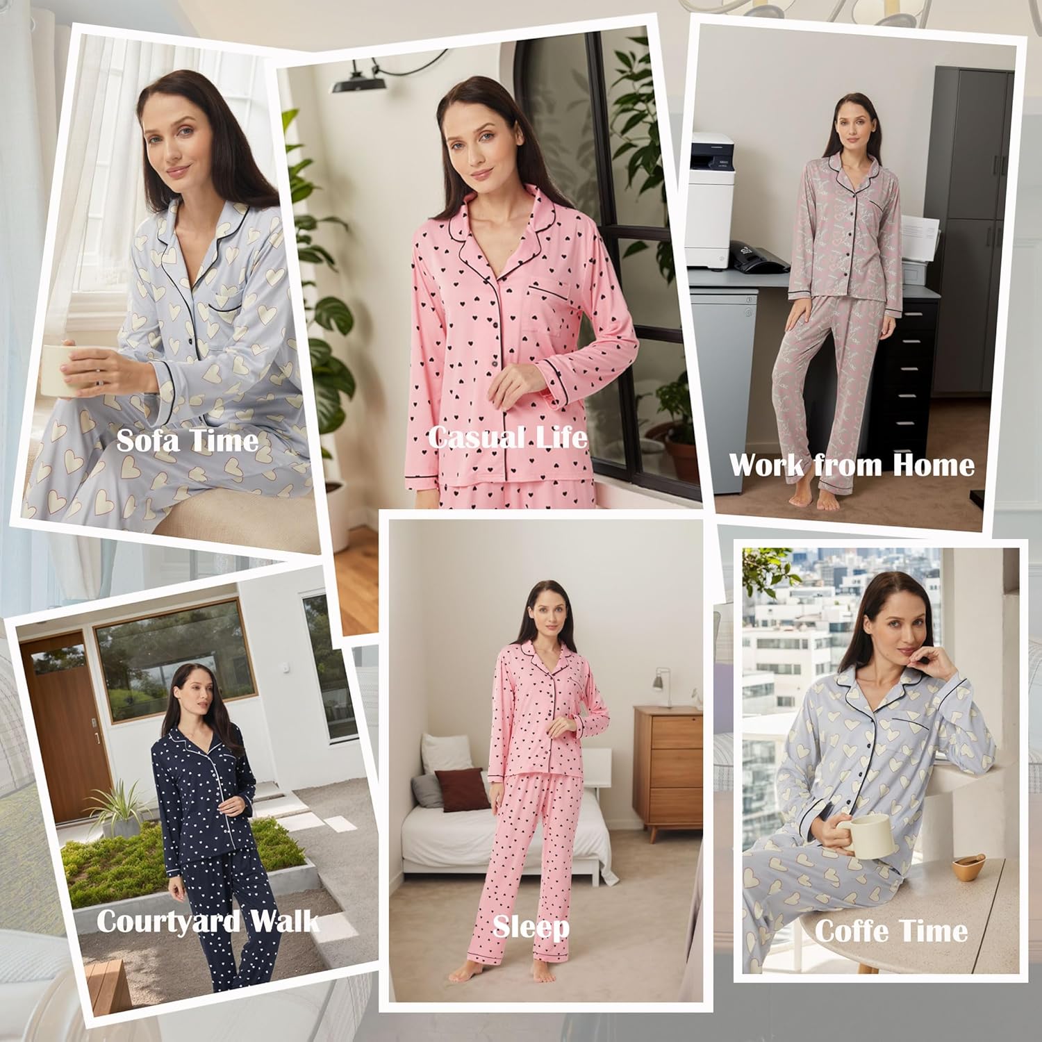 LANBAOSI Womens Pajama Sets 2 Piece Long Sleeve Button Down PJS Shirts Pants Soft Sleepwear Lounge Set Loungewear - Image 6