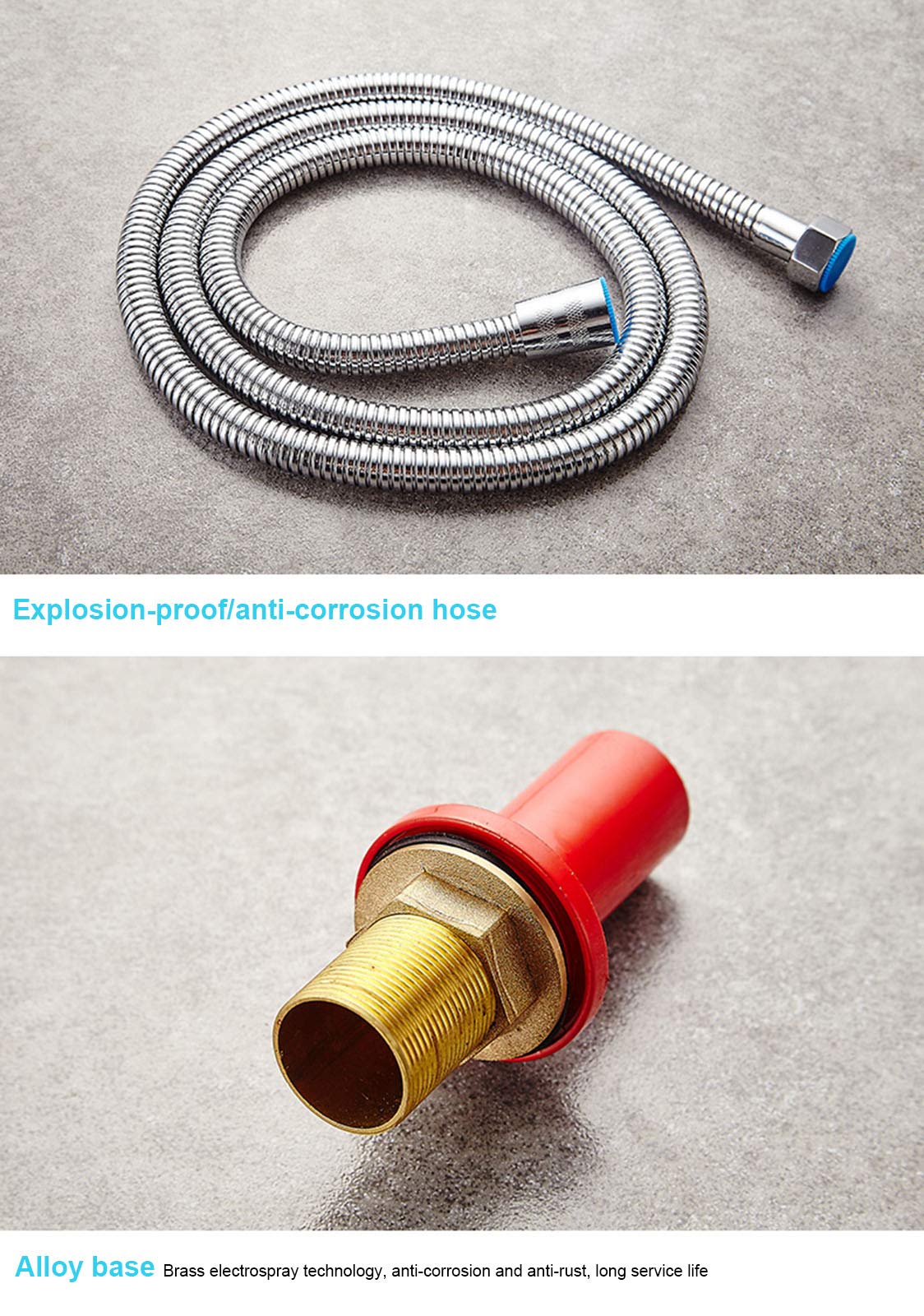 Estaciones Lavaojos - Rociador Lavaojos De Emergencia Portátil De Mano Con Dos Cabezales, Material De Cobre Con Manguera Flexible