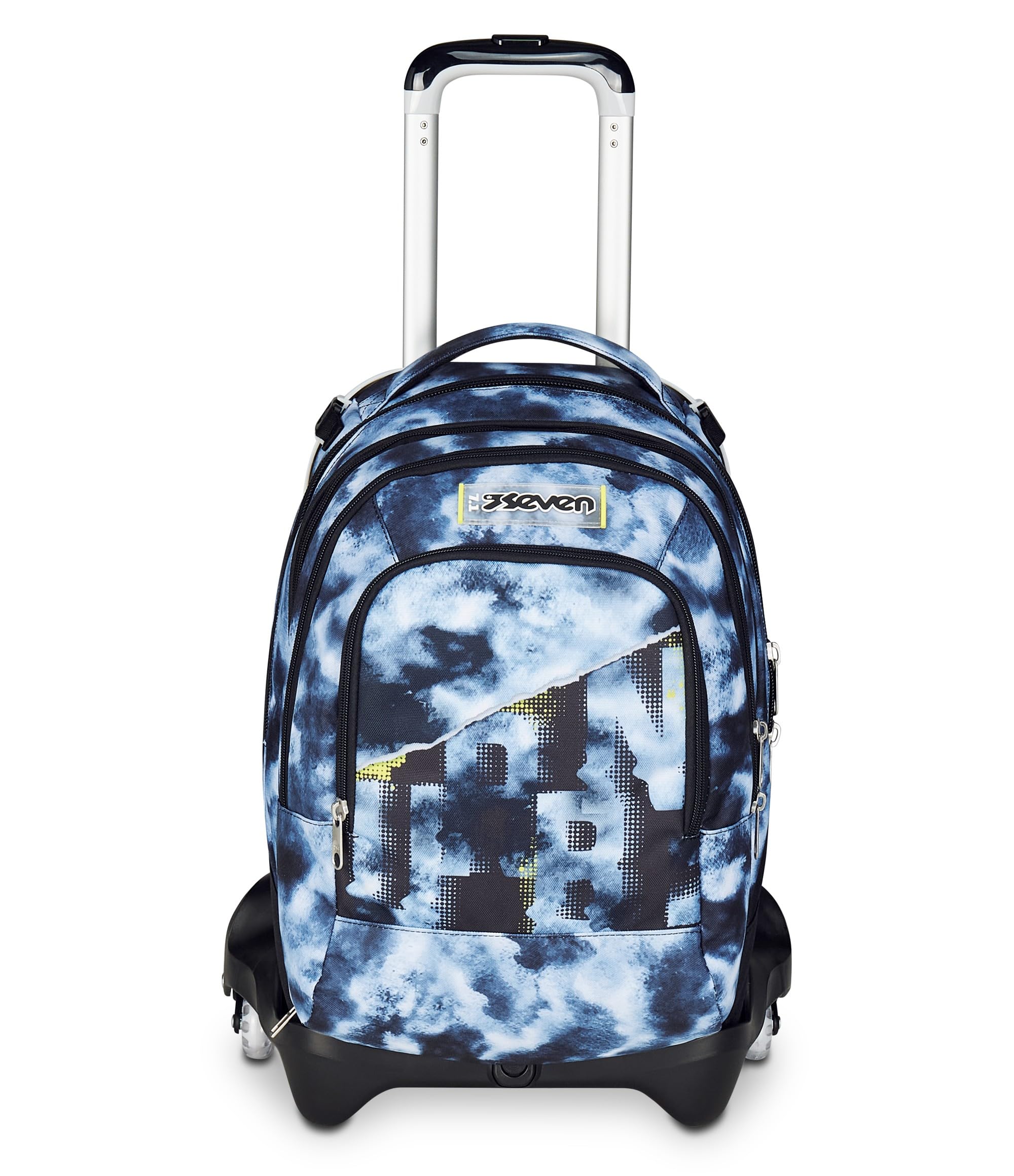 Seven Trolley Scuola Jack 3 Ruote Detach, Grigio, Zaino Con Carrello Sganciabile, 37 L, Tasca Borraccia, Zainetto Staccabile, Multiuso e Spazioso, Scuola Elementare e Media, Zaino Bambino