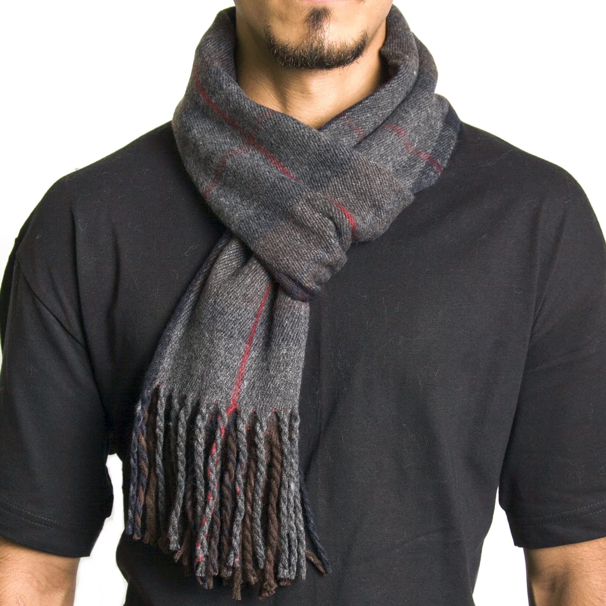 Alpine Swiss Men's Hunter Plaid Plaid Scarf Ultra-Soft Winter Shawl Warm Lightweight Cold-Weather Gear Shawl