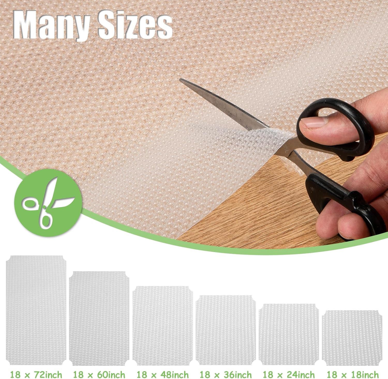 Shelf Liner for Wire Shelving. 18x197'', Easy to Cut. Thick/Waterproof/Non-Slip Non-Adhesive Stain-Proof for Clear Liner/Kitchen/Cabinet/Drawer - Image 6