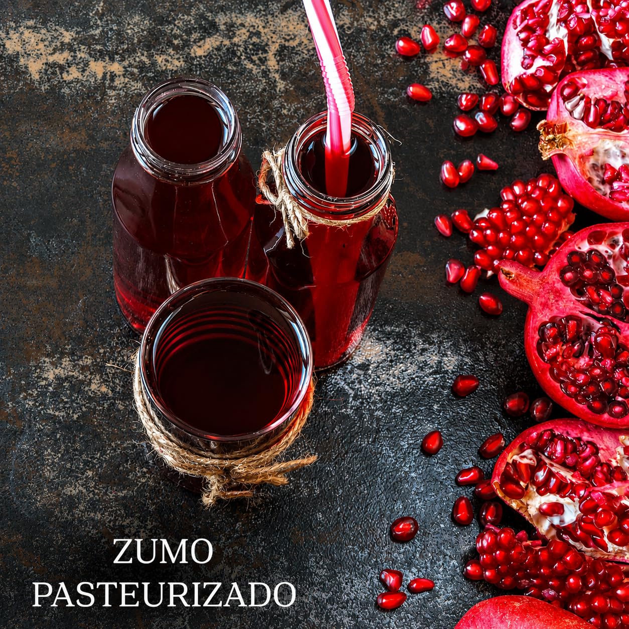 Arilo Fruits® Zumo de Granada 100% Natural Variedad Kingdom | Prensado en Frío | Pack Zumo Granada Natural 12x750 ml sin Azúcar Añadido y rico en Antioxidantes | Zumo Premium | Vegano