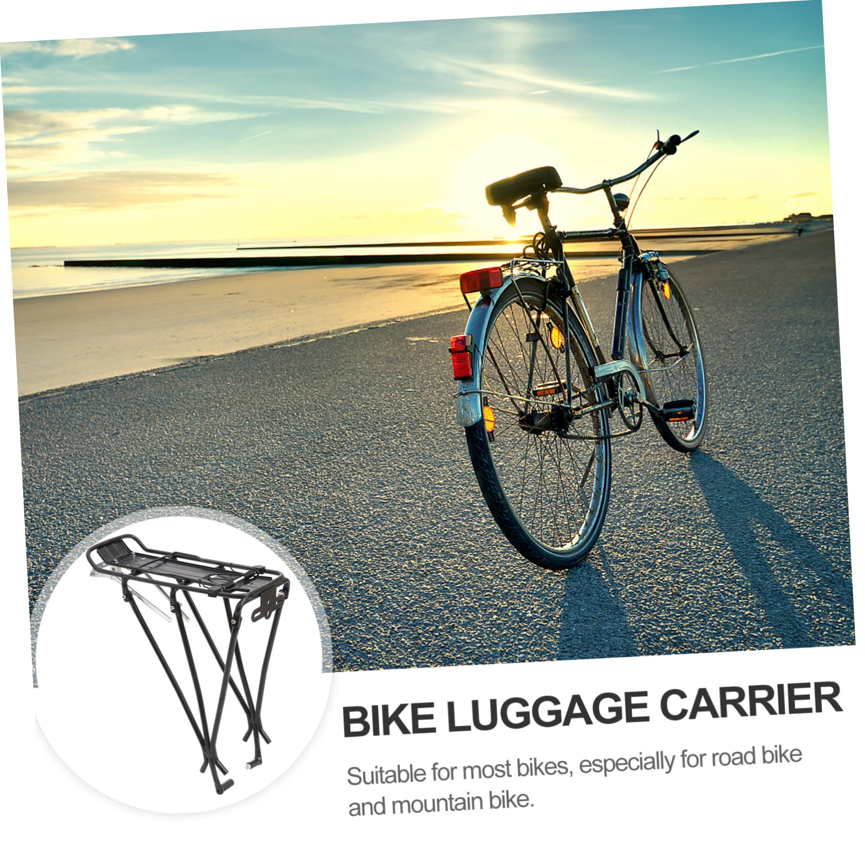 Toddmomy Bike Carrier Rack Durable Mountain Bike Cargo Rack Easy Install Rear Shelf for Luggage Outdoor Use Lightweight Design for Convenient Trips