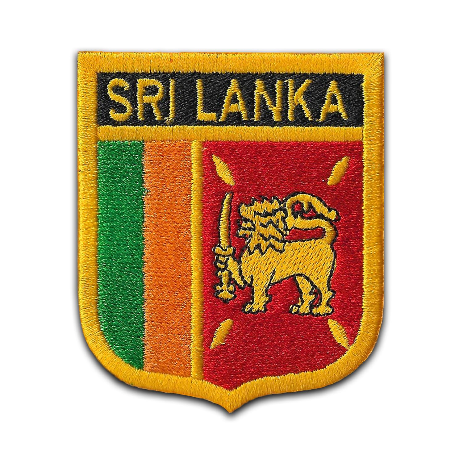 Patched Up Srilanka Country Flag Embroidered Patches | Durable Embroidery Sticker | Iron On Sew On Patch for Jackets, Jeans, Bags, Clothes | Decorative Cloth Badge for Biker, Military, Travel (3 x 2.5 Inch)