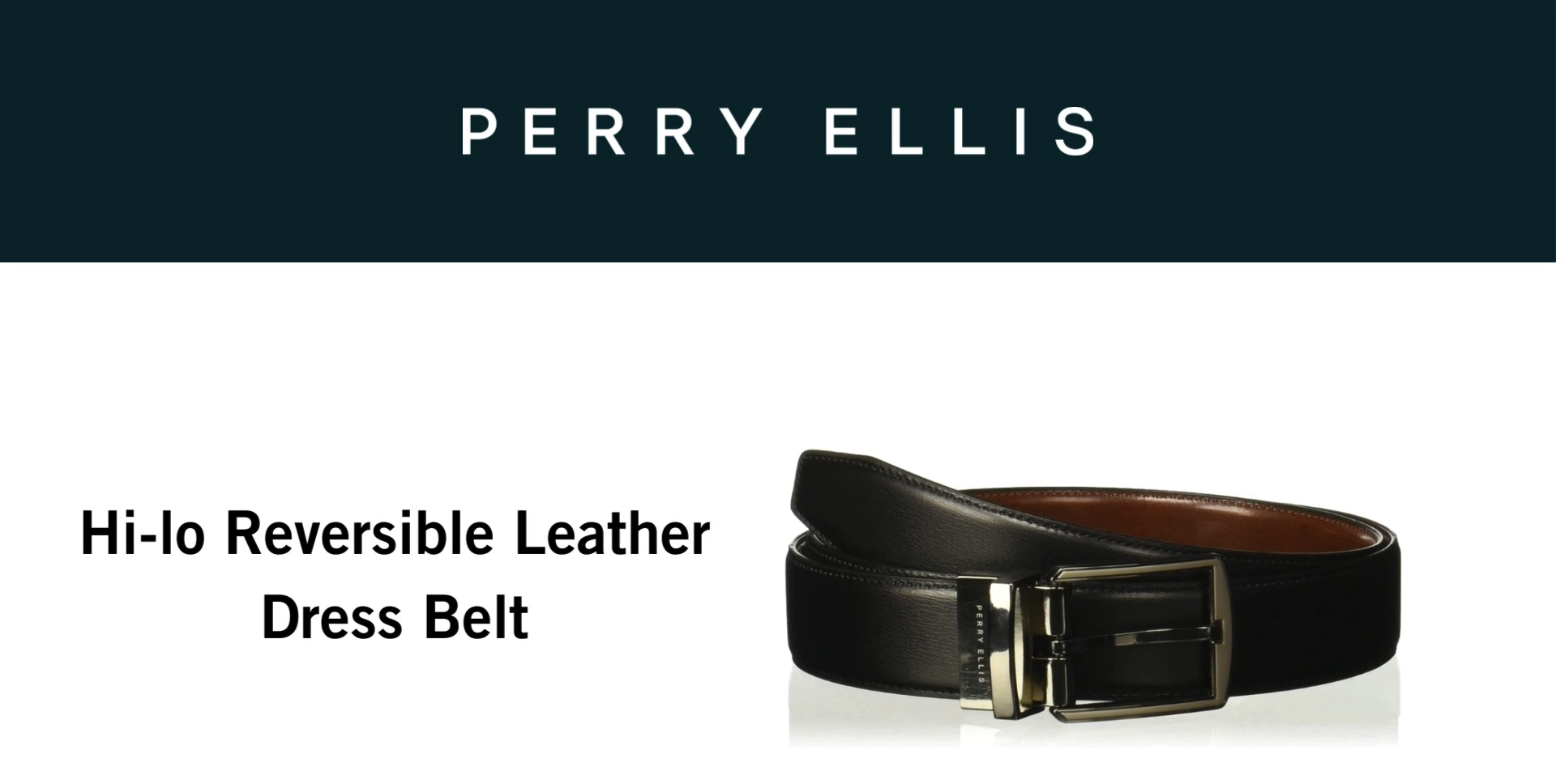 Perry Ellis Portfolio Hi-lo Reversible Leather Dress Belt for Men, with  Matte Texture and Stitched Edges at Amazon Men's Clothing store